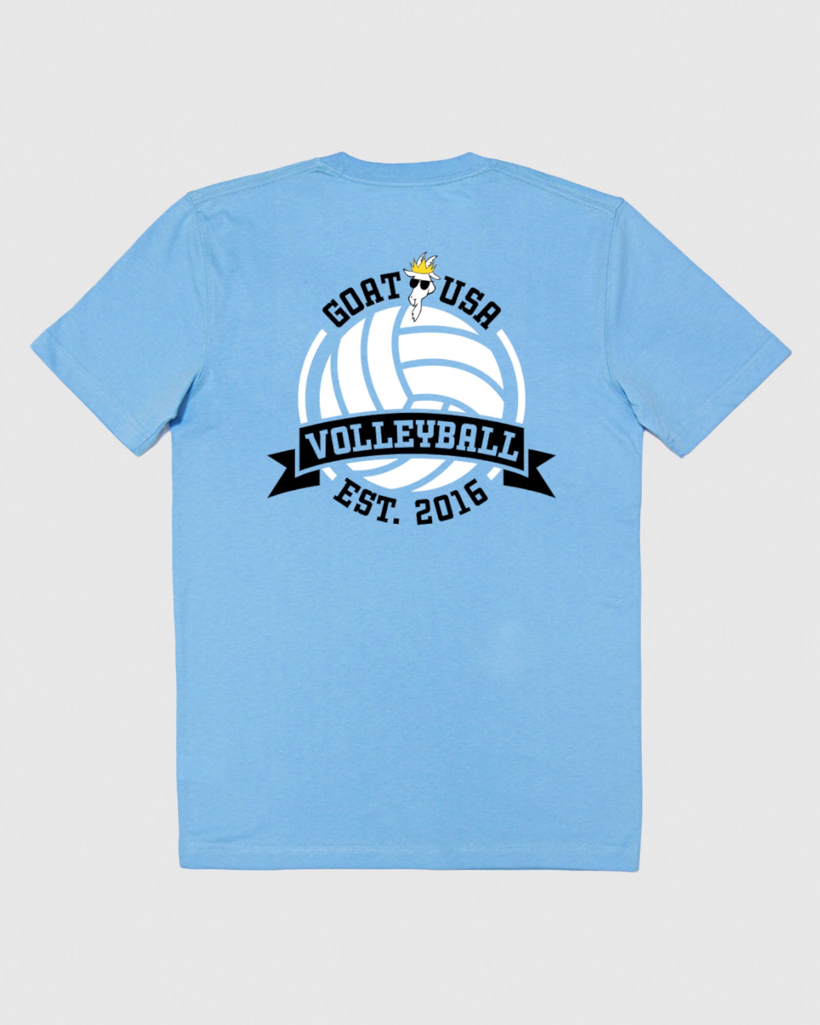 Back of carolina blue Volleyball T-Shirt