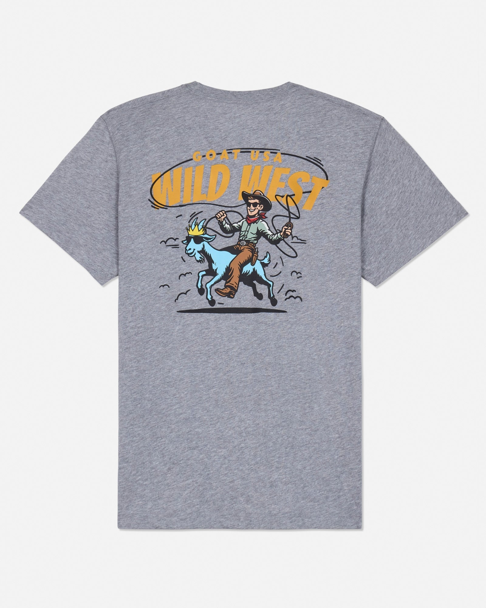 Back of gray wild west t-shirt