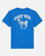 Blue t-shirt with 'GOAT USA' graphic on a white background