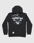 Black sweatshirt with lacrosse sticks and goat