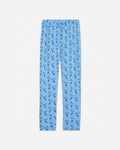 Carolina blue pajama pants with a pattern on a white background