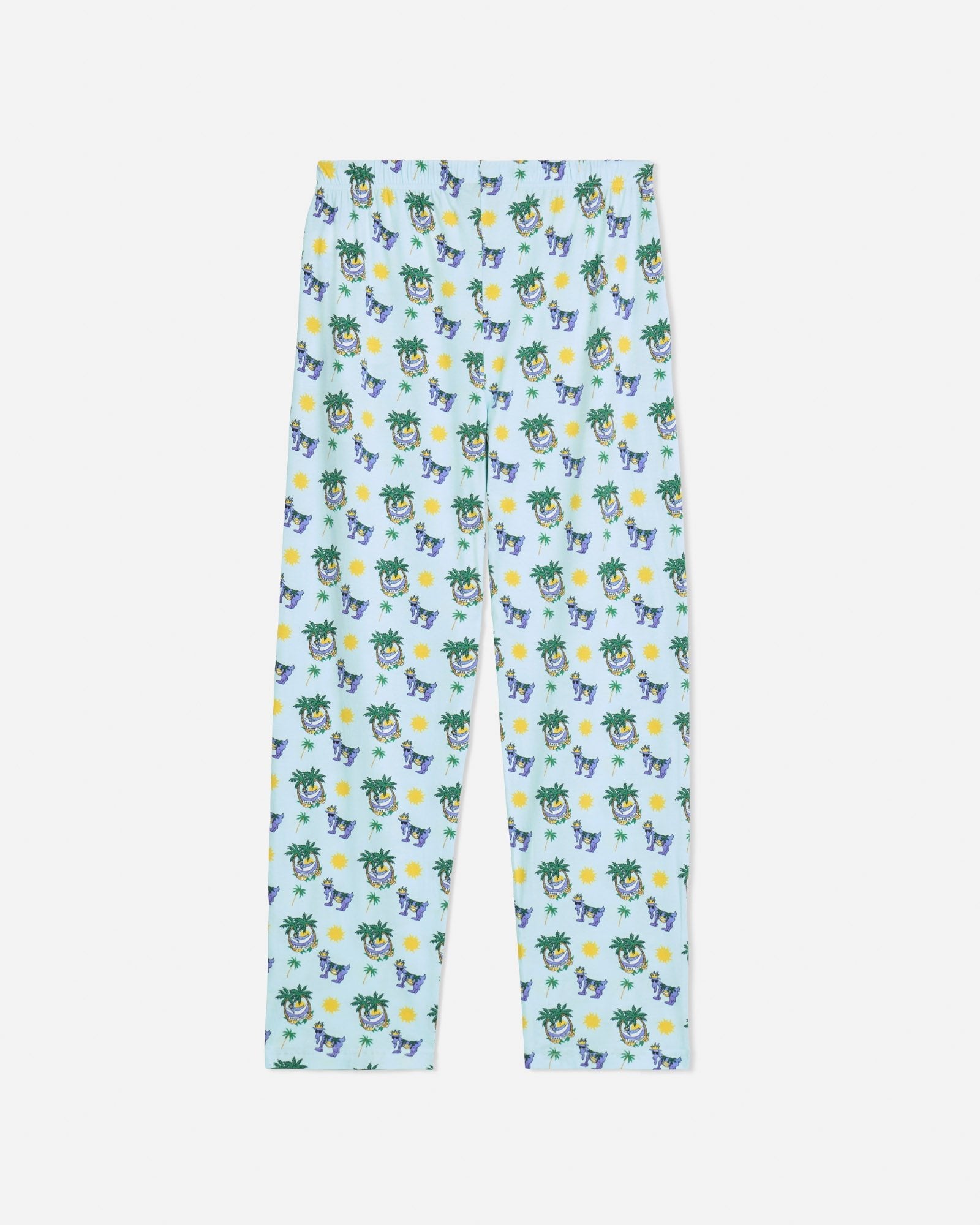 Back of ice blue Lazy Chillin' pajama pants