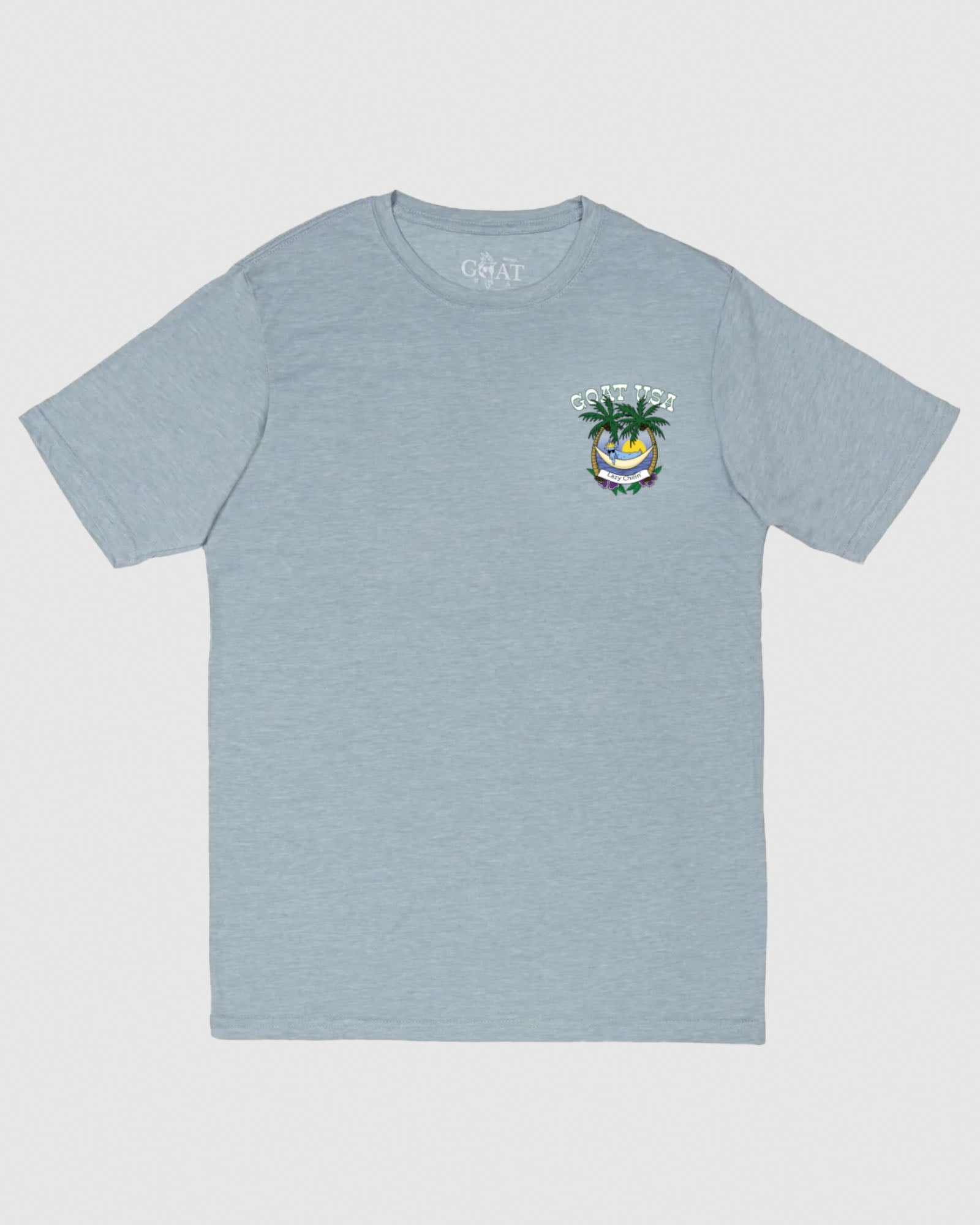 Front of stonewash denim Lazy Chillin' T-Shirt#color_stonewash-denim