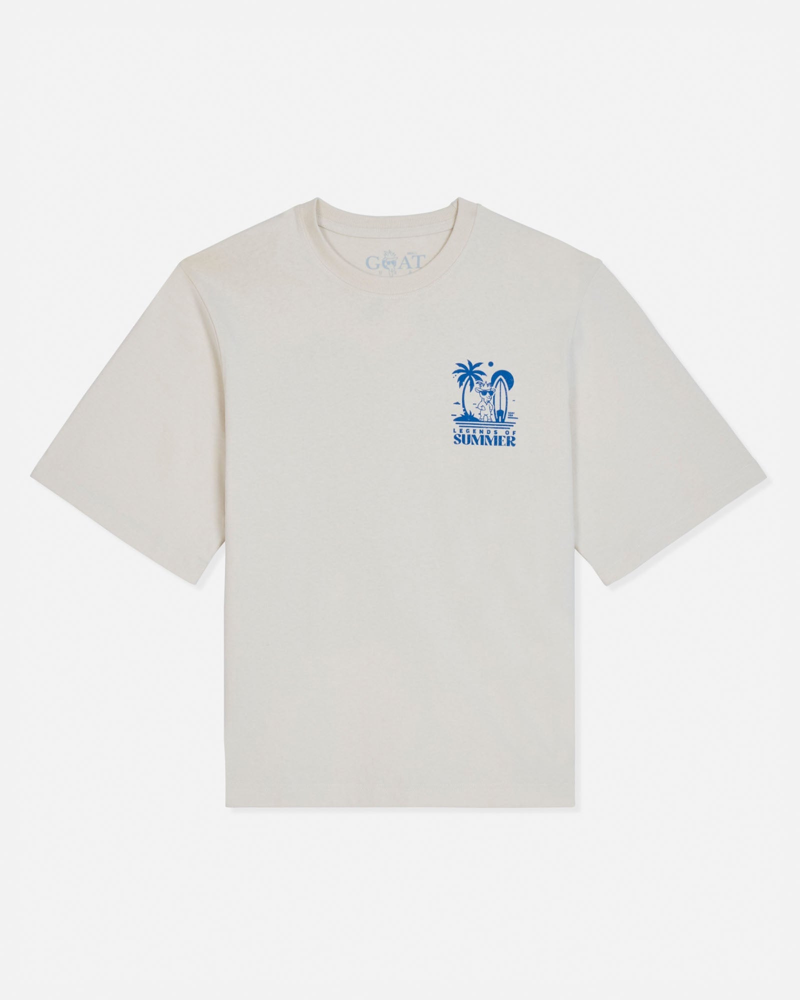 Turtledove t-shirt with a blue graphic on a white background