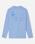 Carolina blue long sleeve with a goat