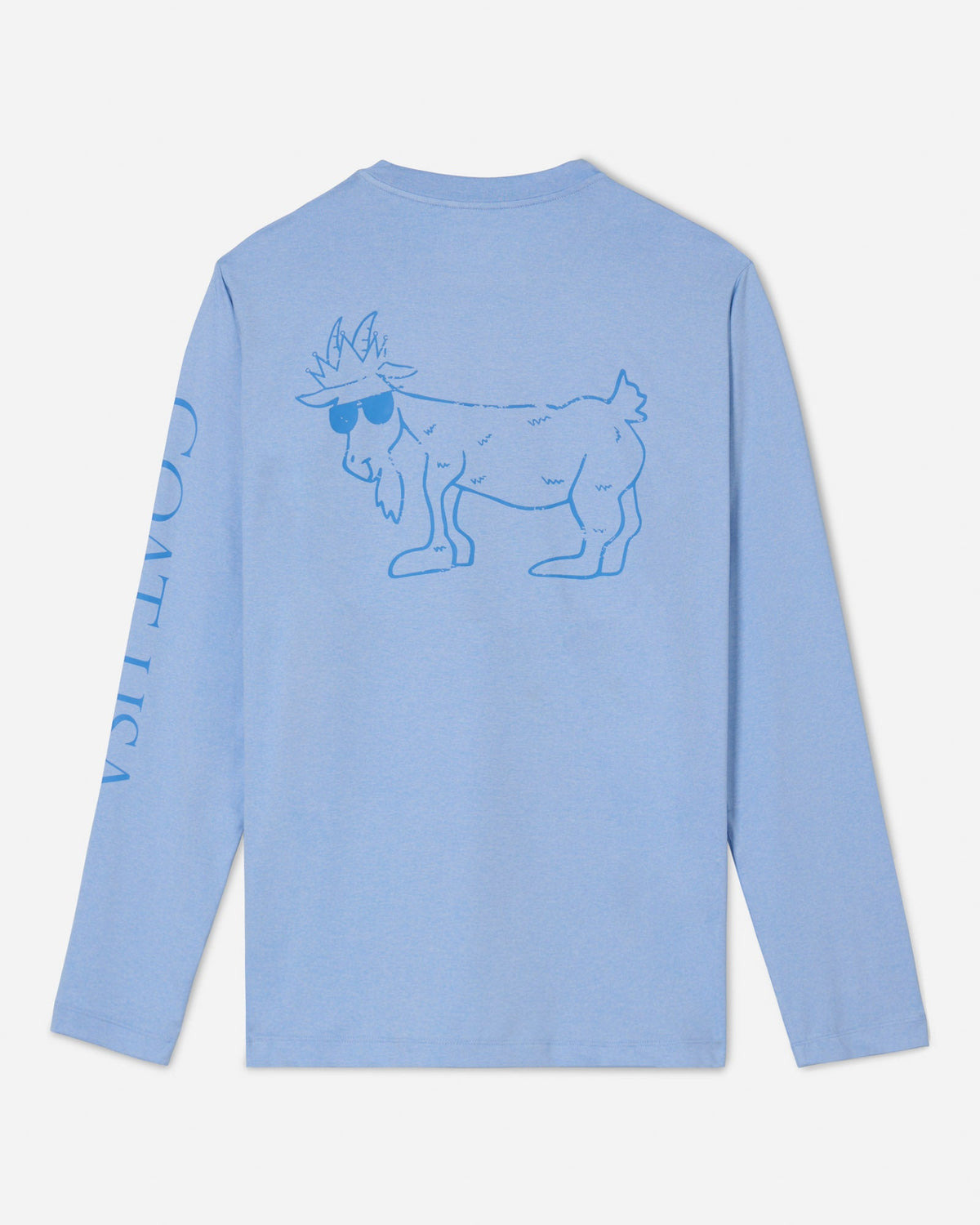 Carolina blue long sleeve with a goat
