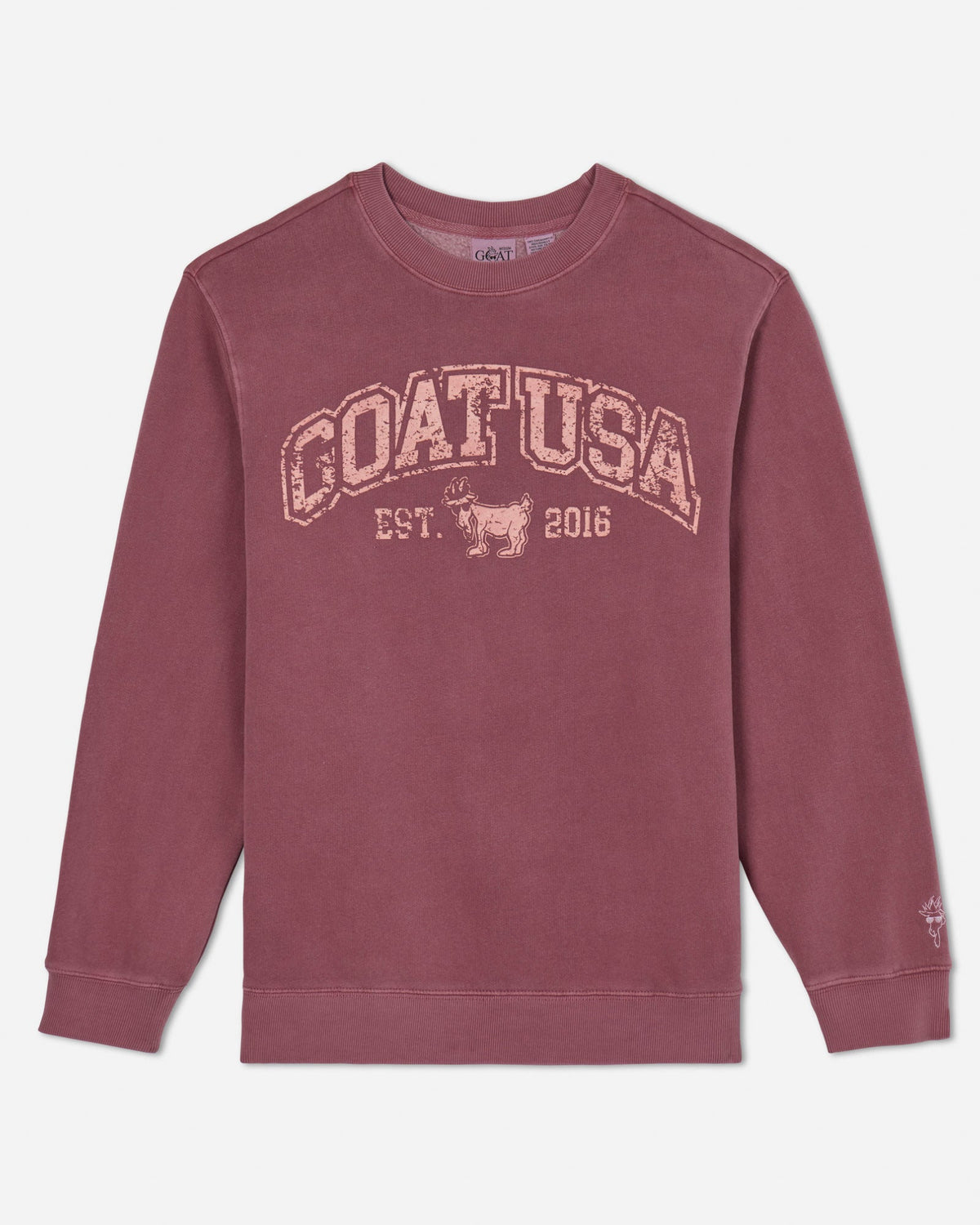 Front of crimson Linden Crewneck Sweatshirt#color_crimson