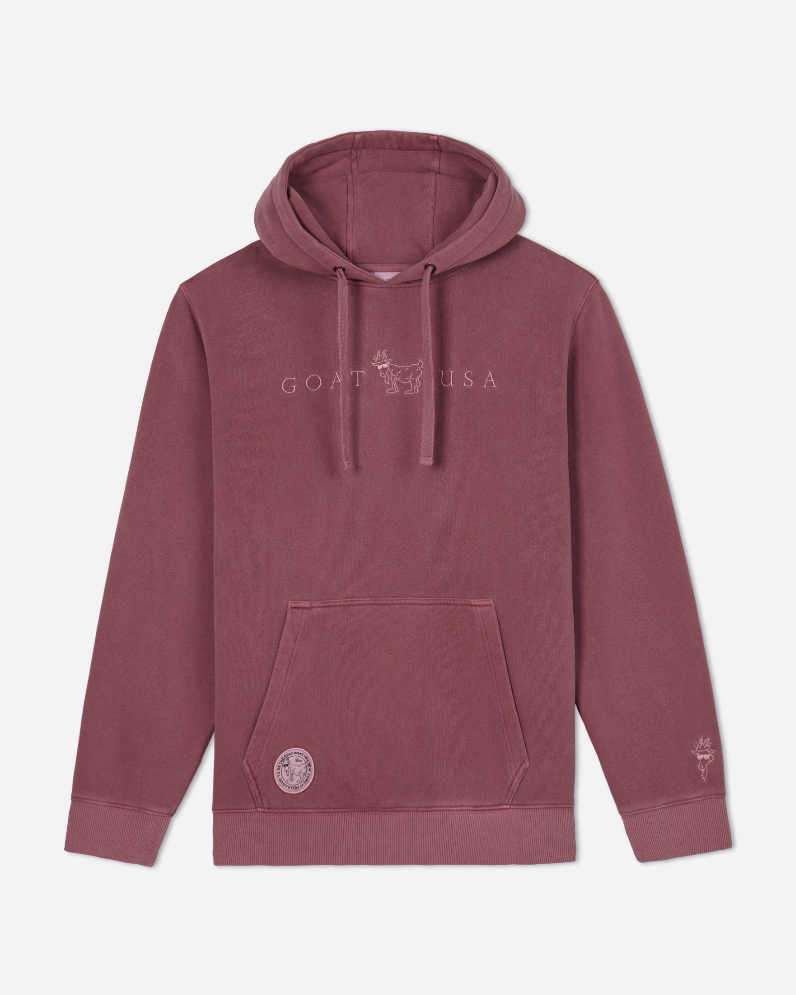 Front of crimson Linden Hooded Sweatshirt#color_crimson