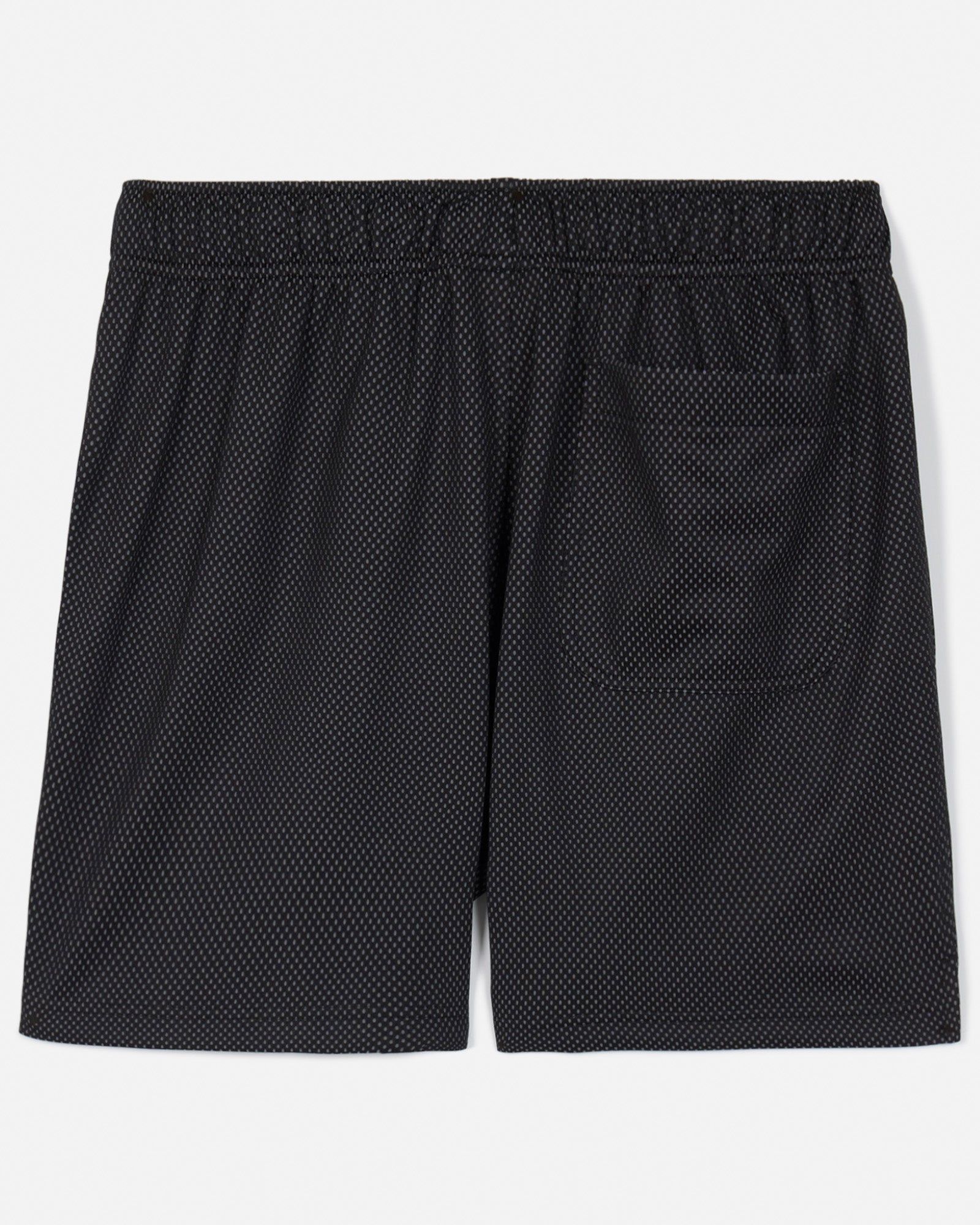 Back of black men's dot mesh shorts#color_black