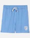 Front of carolina blue men's dot mesh shorts