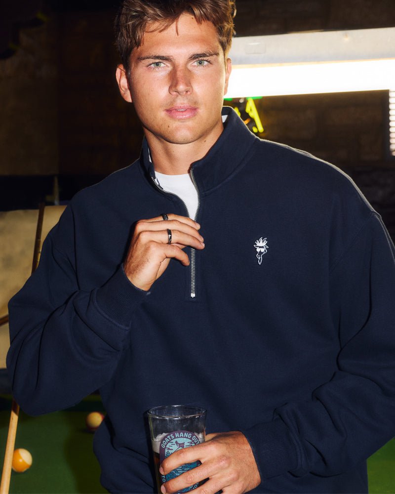 Men's GOAT USA Outline 1/4 Zip Sweatshirt