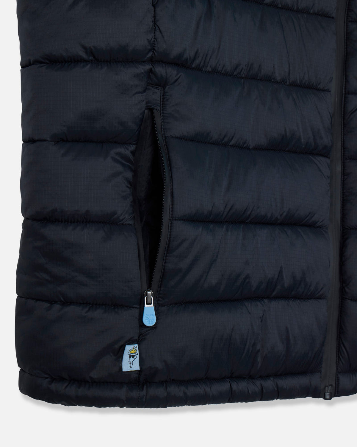 Pocket of black Men's Puffer Fleece Vest#color_black