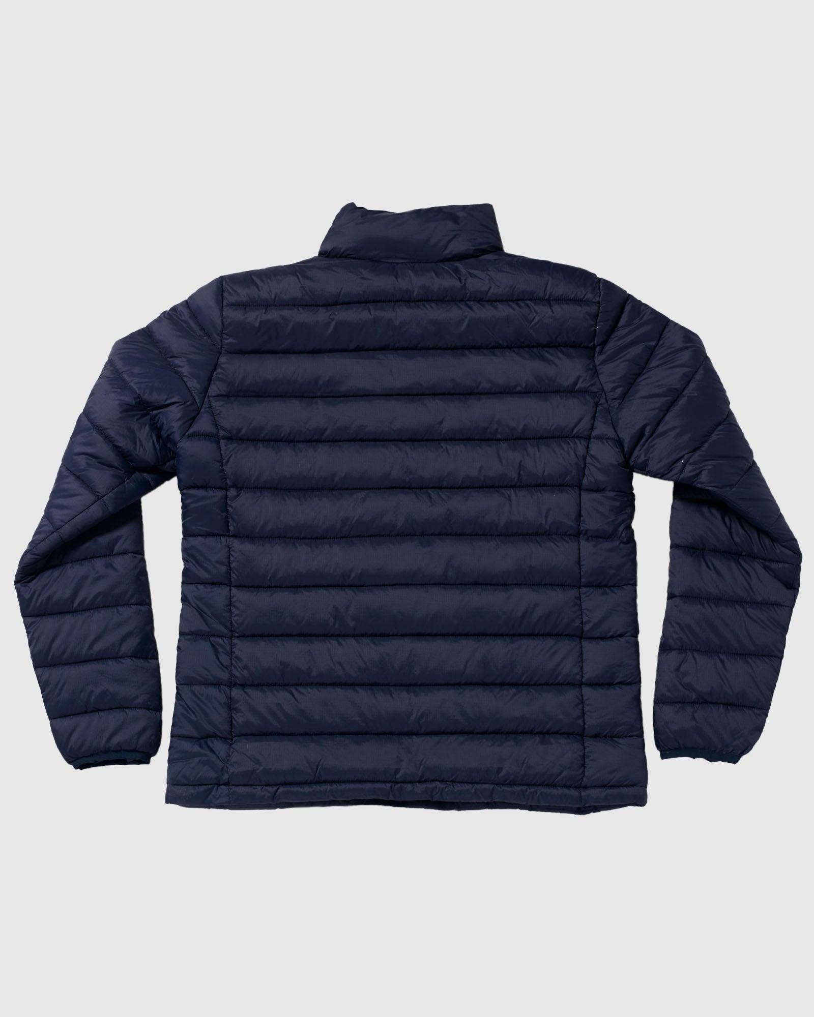 Back of navy Men's Puffer Jacket#color_dark-navy