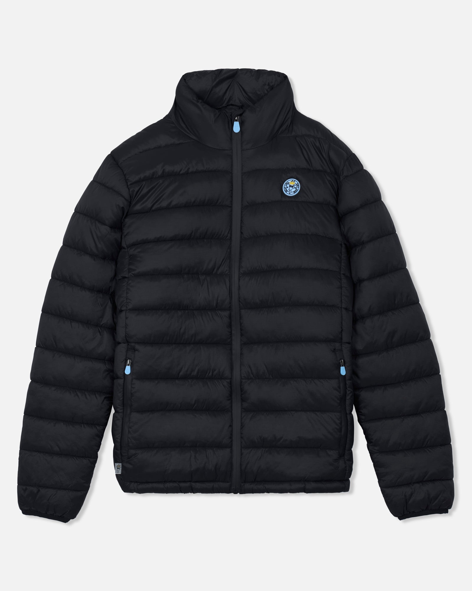 Front of black Men's Puffer Jacket#color_black