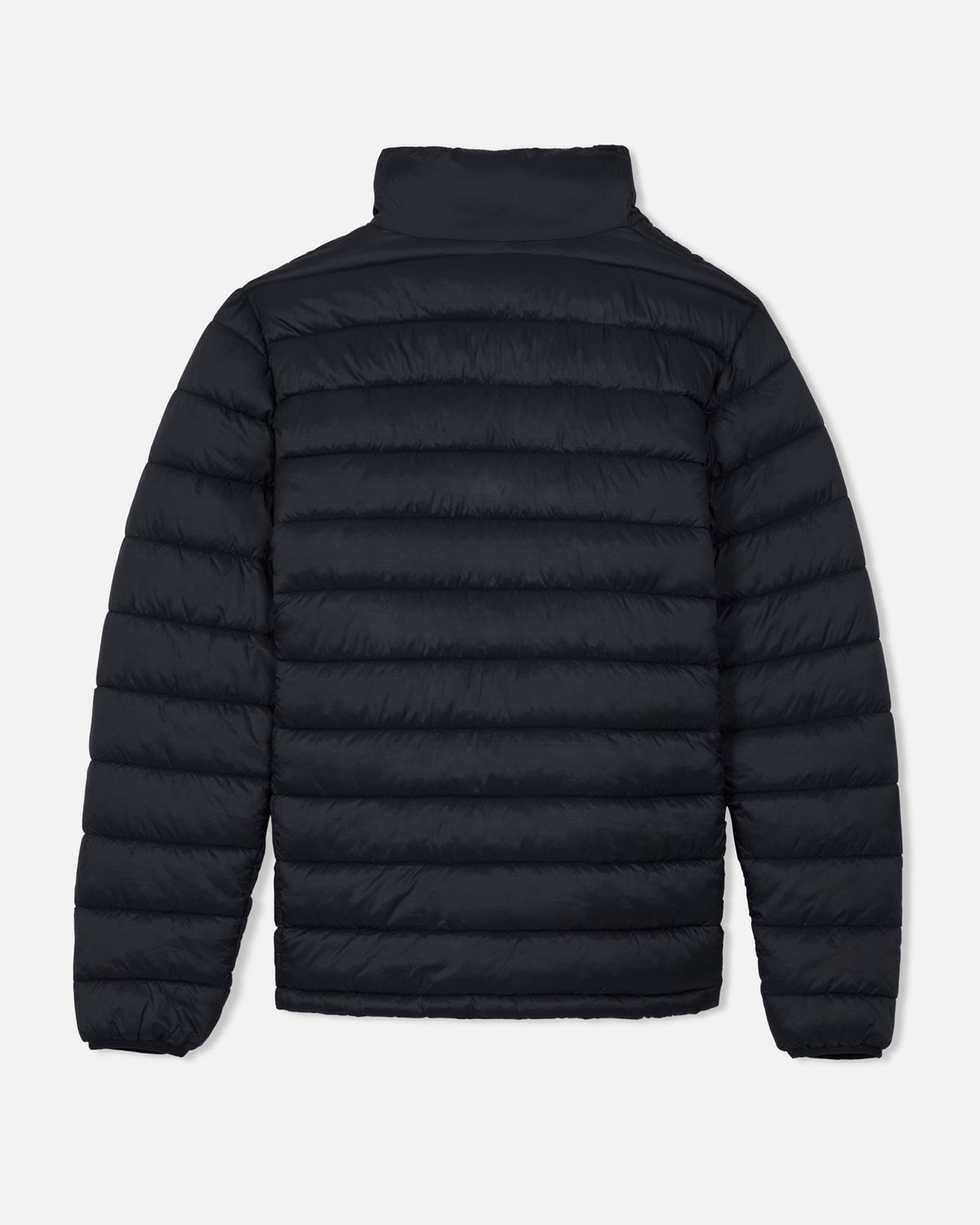 Back of black Men's Puffer Jacket#color_black