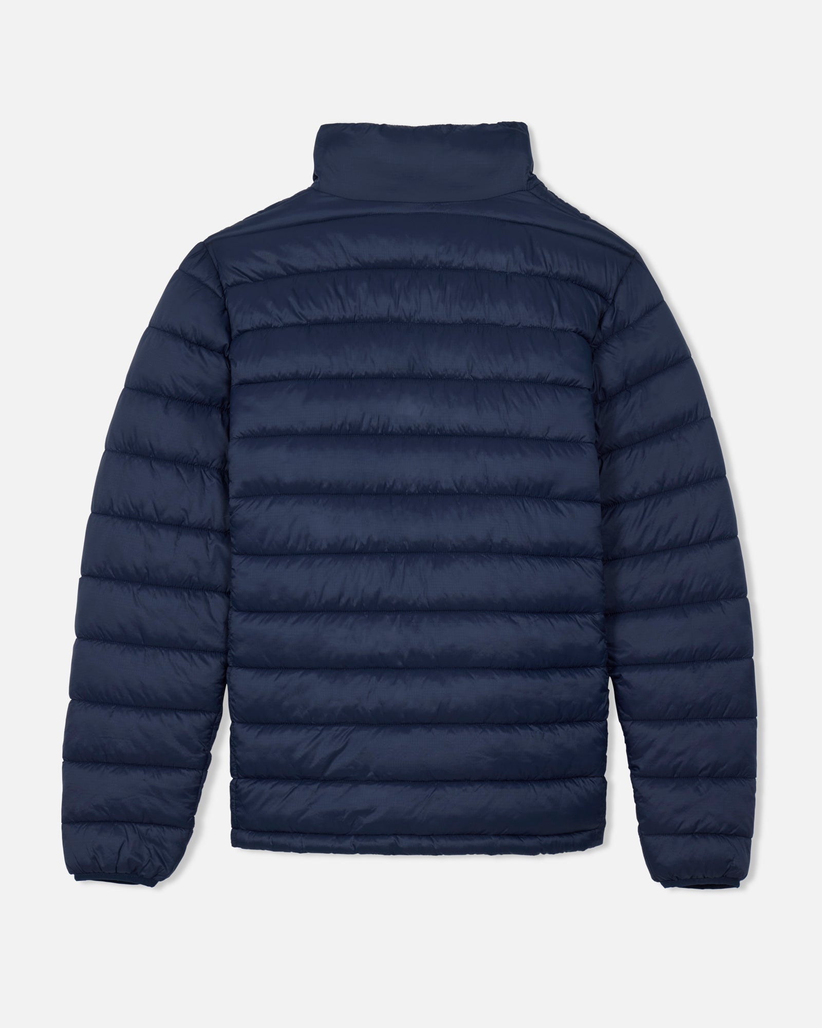 Back of navy Men's Puffer Jacket#color_dark-navy