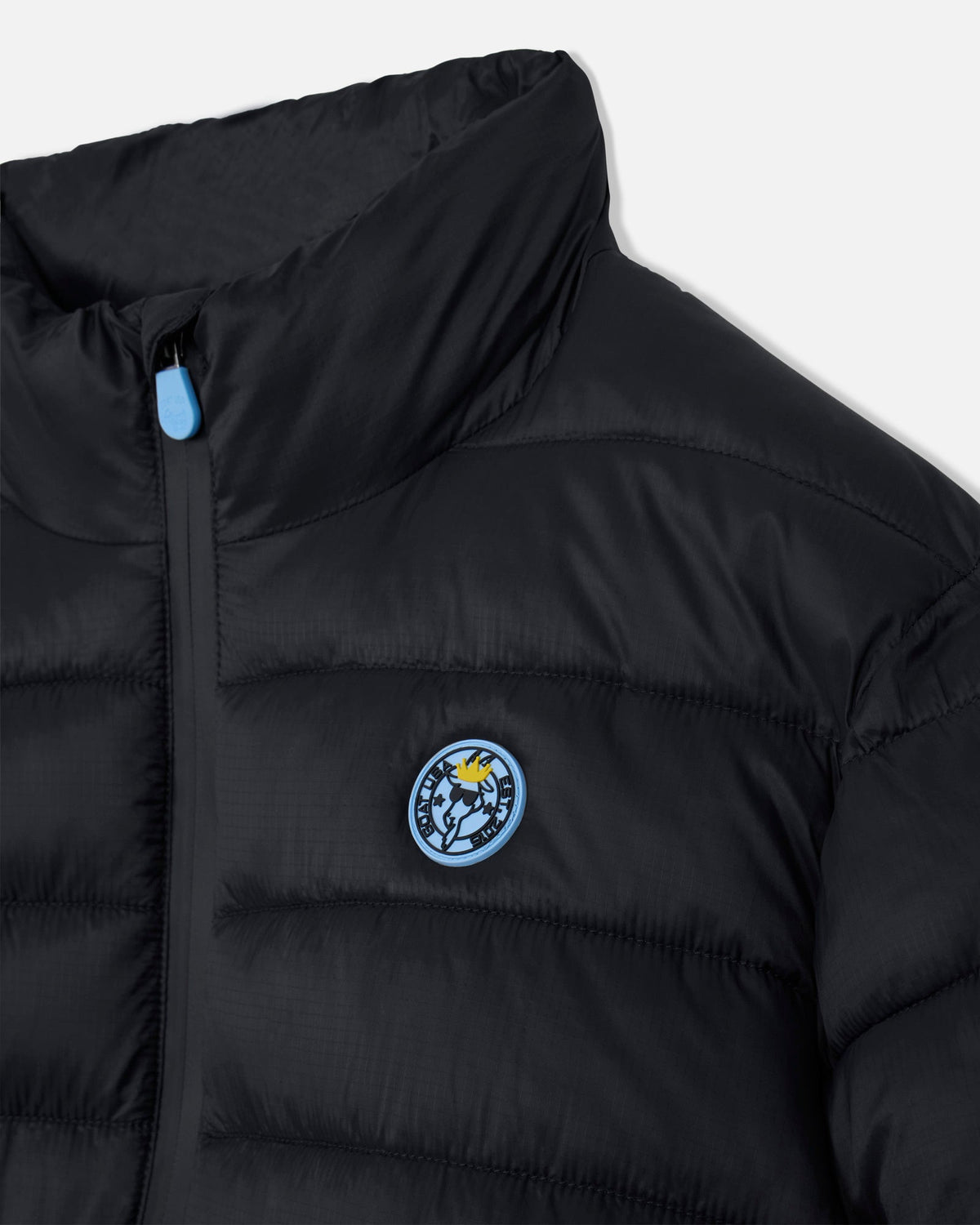 Collar of black Men's Puffer Jacket#color_black
