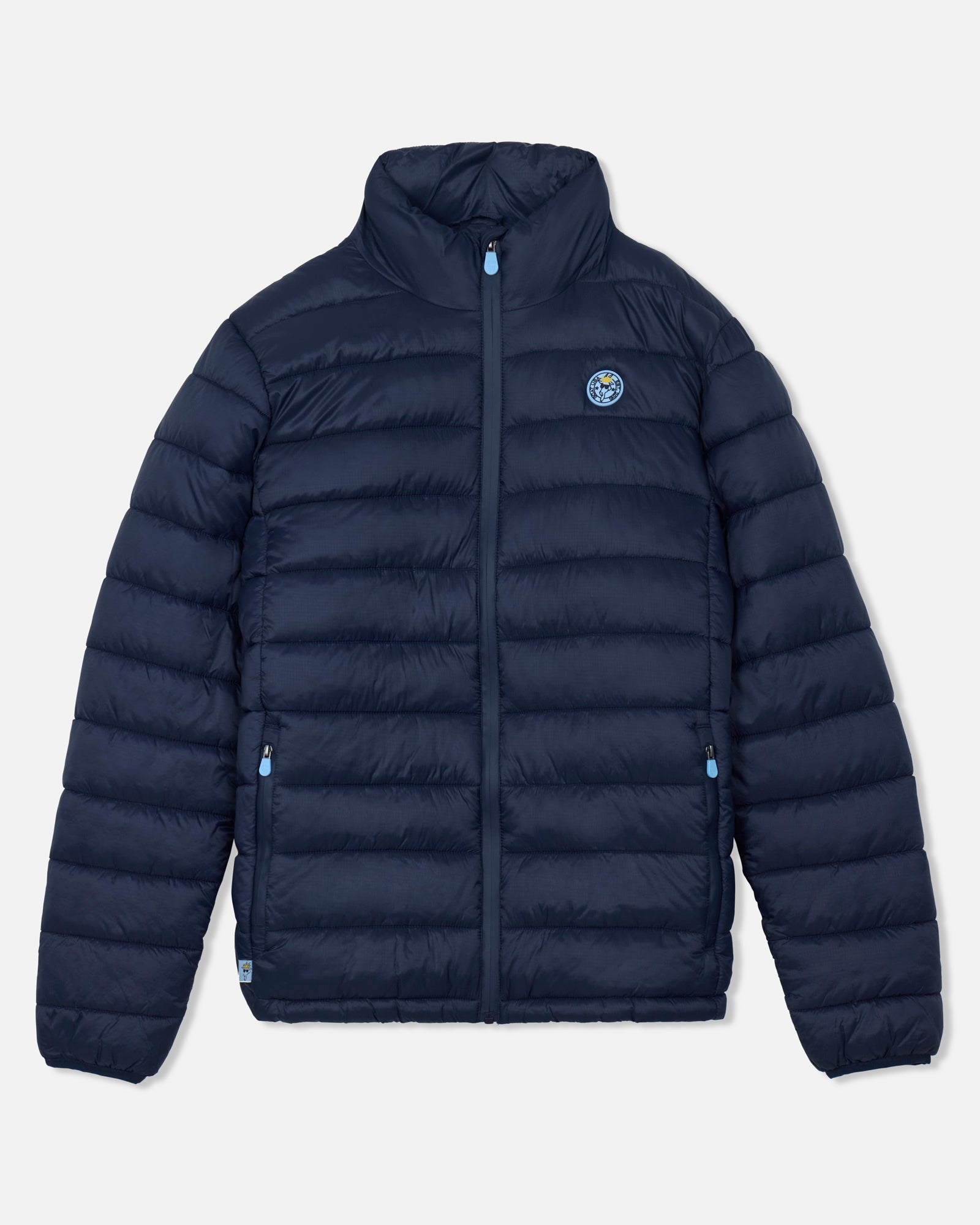 Front of navy Men's Puffer Jacket#color_dark-navy