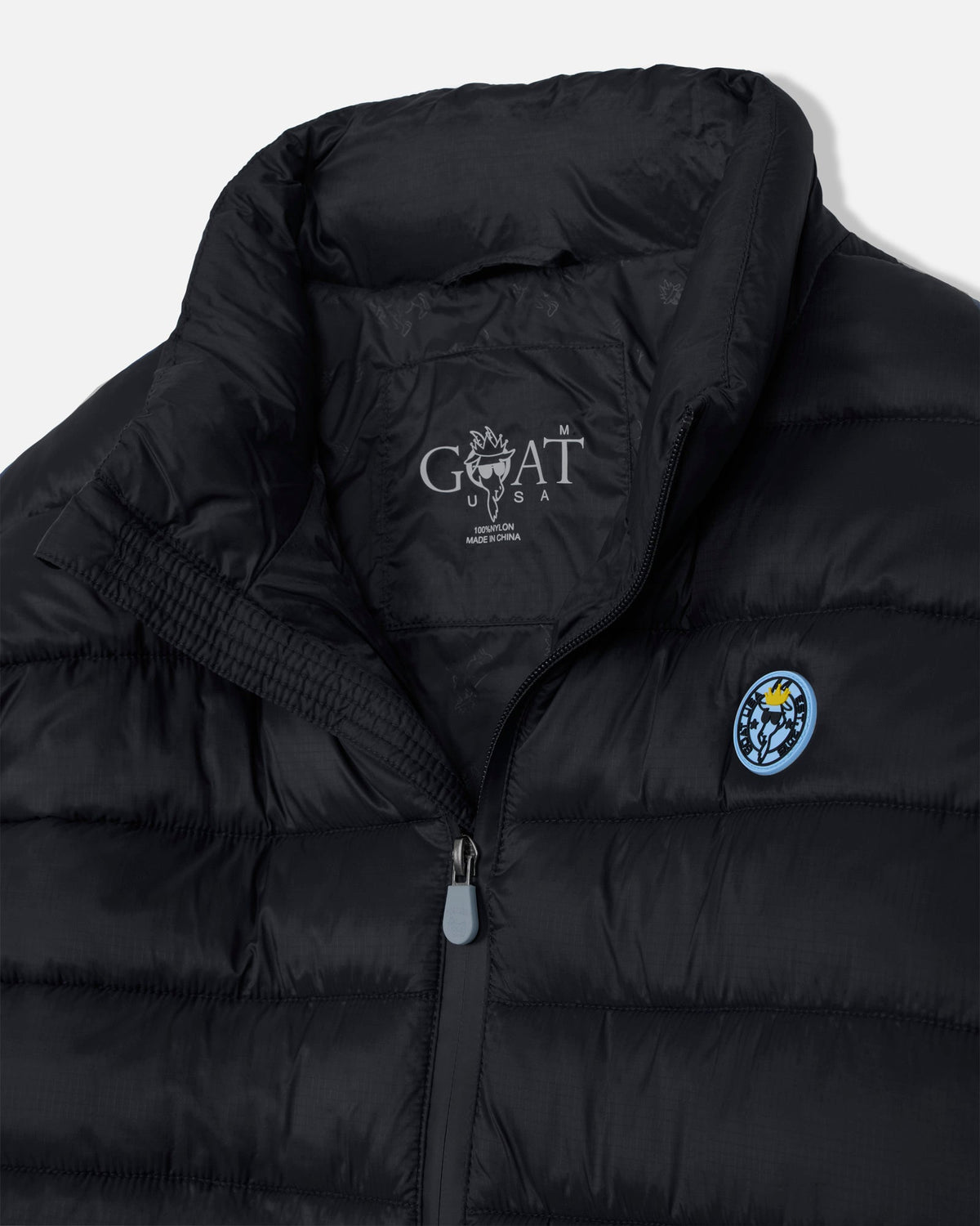 Collar inside of black Men's Puffer Jacket#color_black