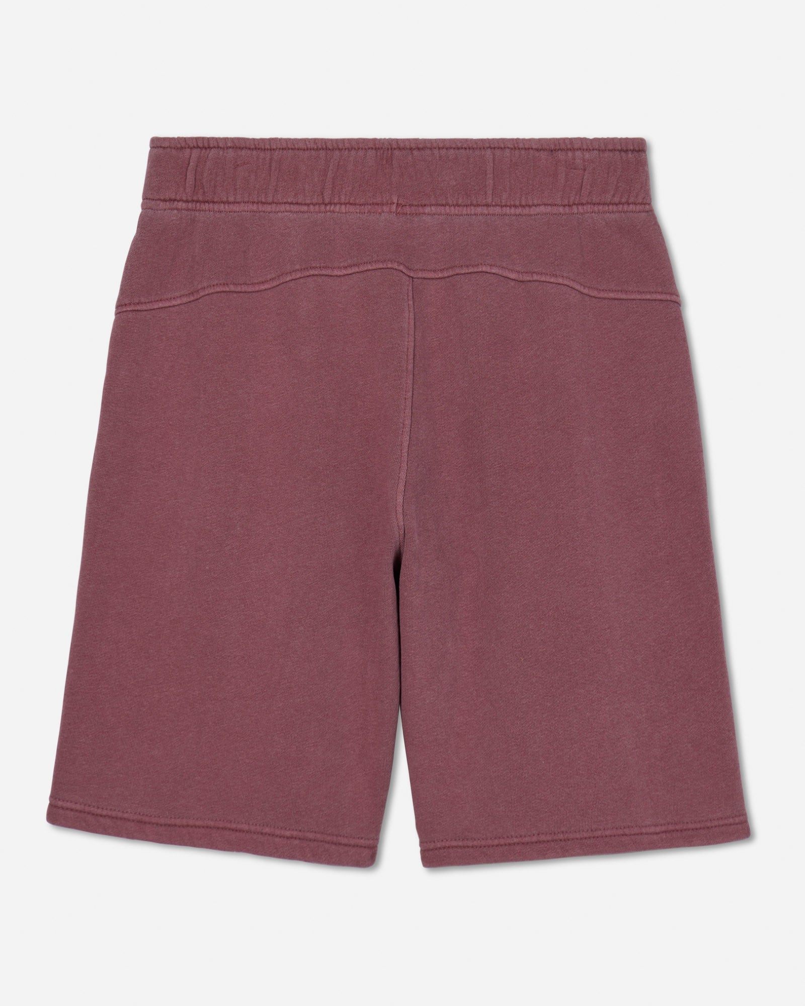 Back of crimson-colored men's sweat shorts#color_crimson