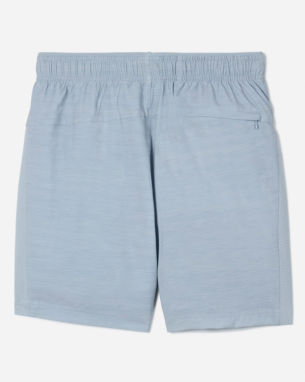 Back of gray lined athletic shorts