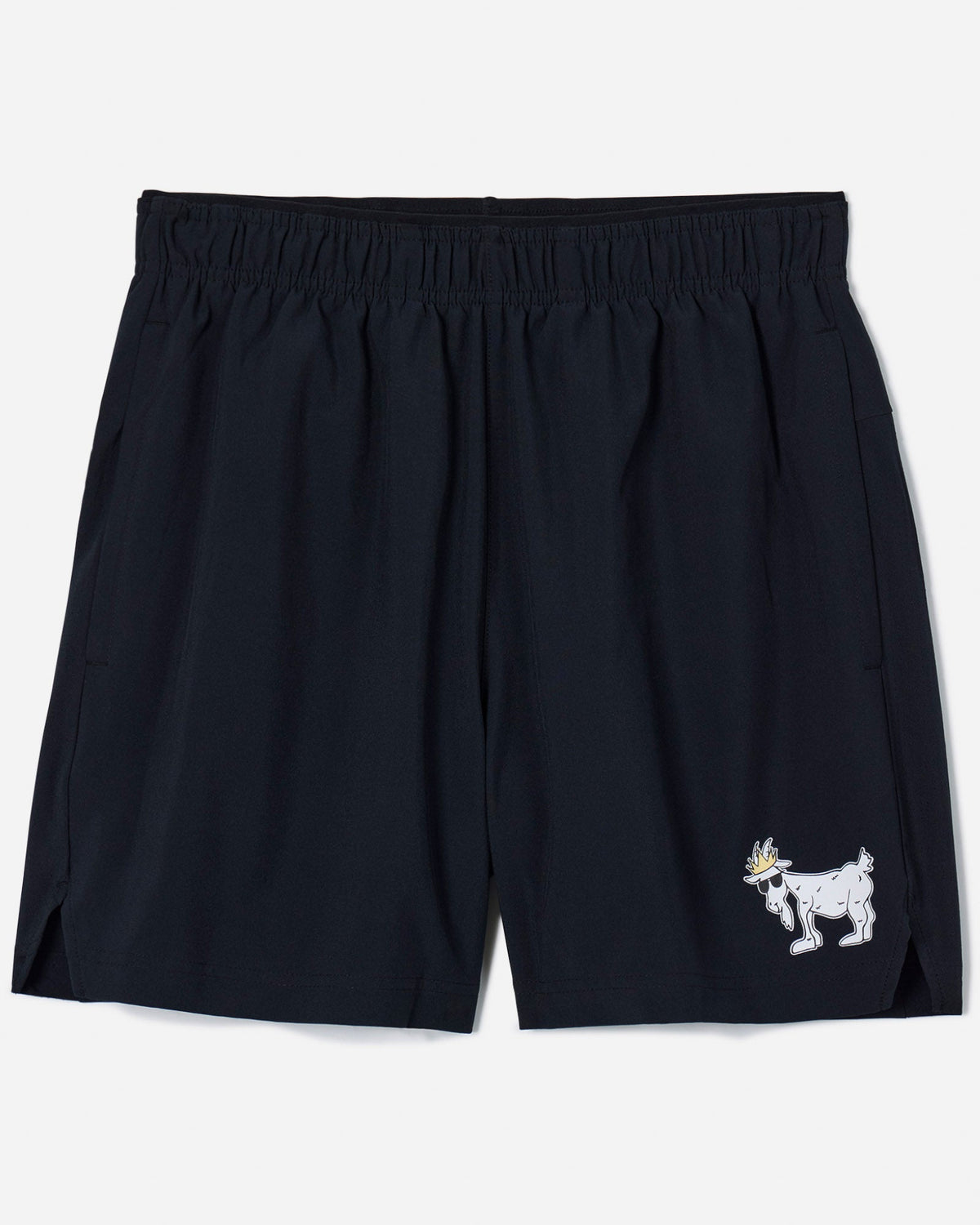 Front of black lined athletic shorts#color_black