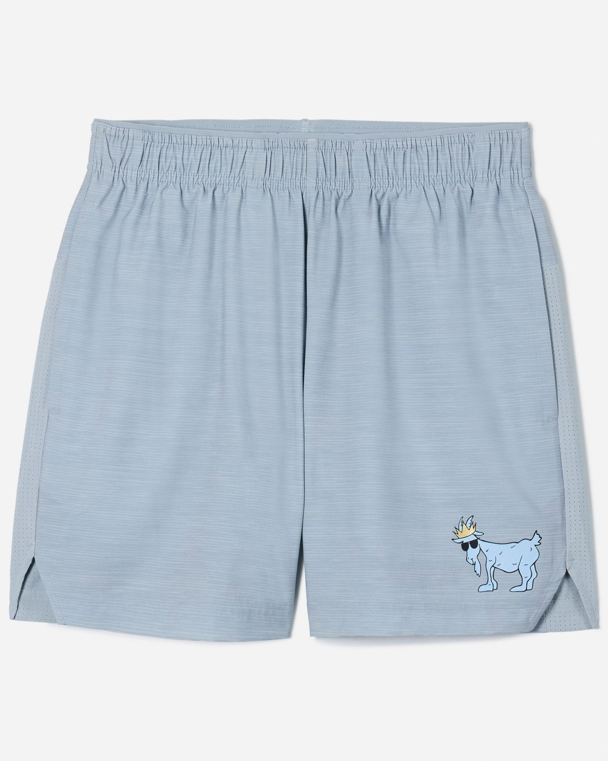 Front of gray lined athletic shorts#color_space-dye-gray