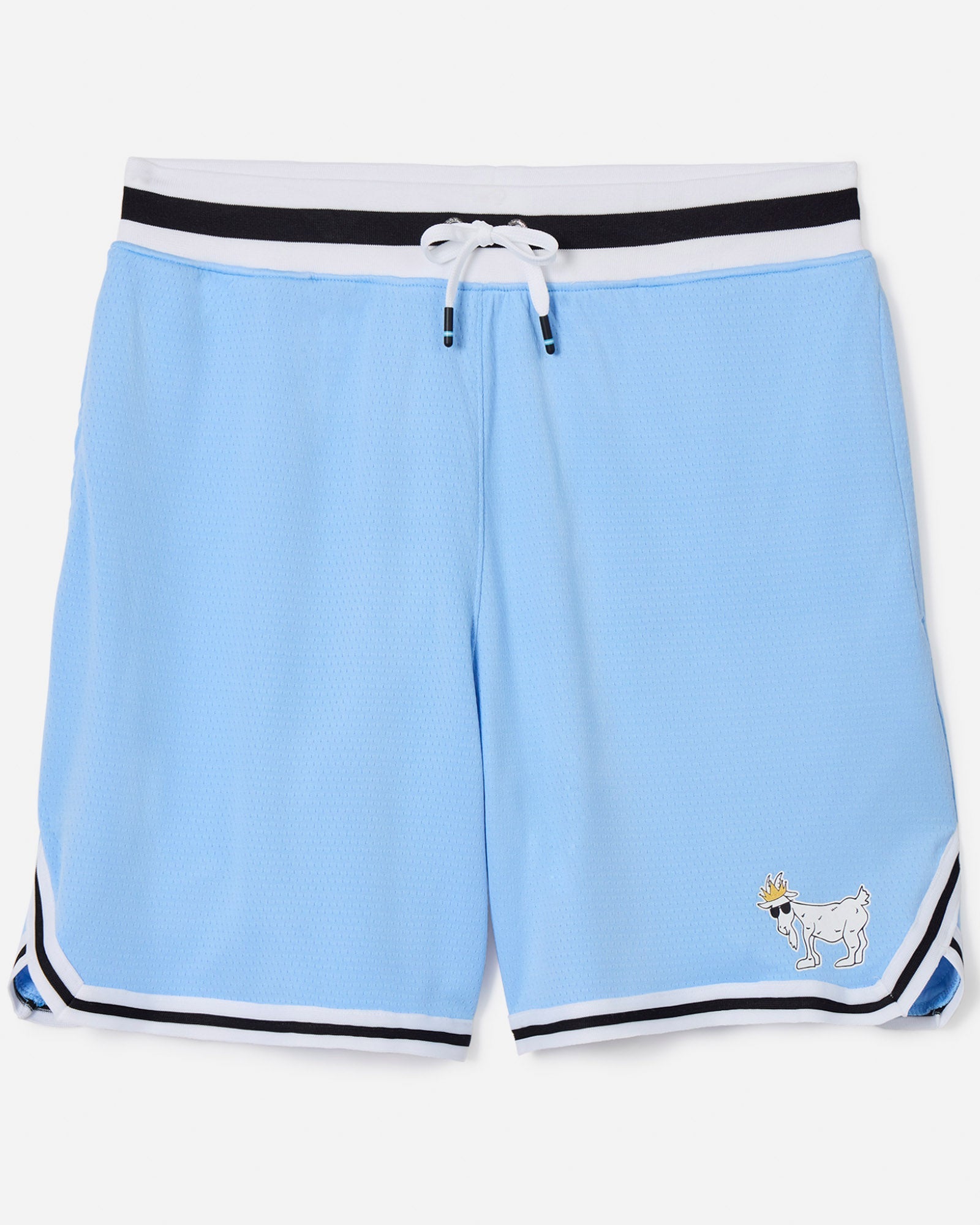 Carolina blue mesh shorts with black and white waistband#color_carolina-blue