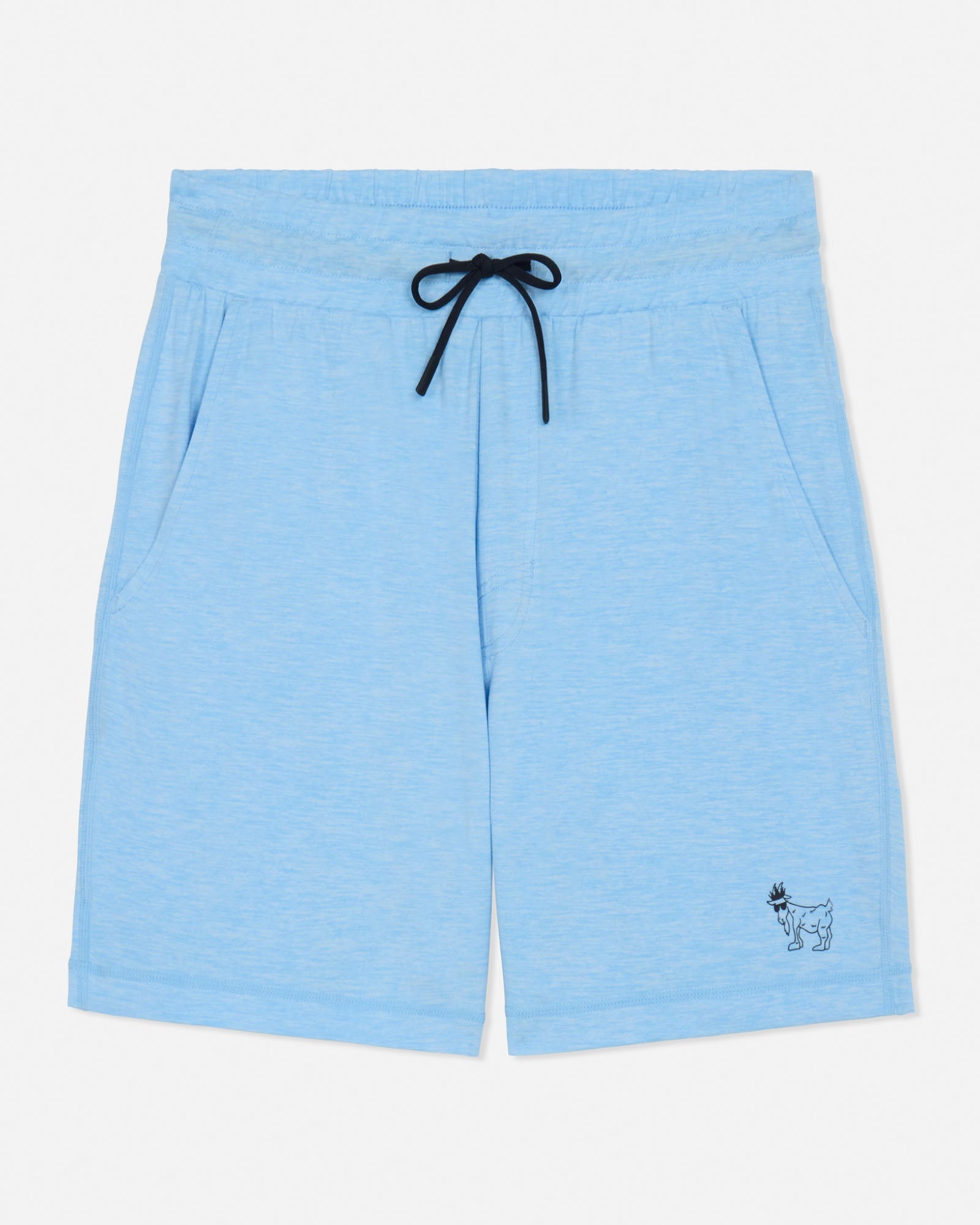 Light blue shorts with a black drawstring on a white background#color_carolina-blue