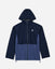 Front of navy windbreaker laid down