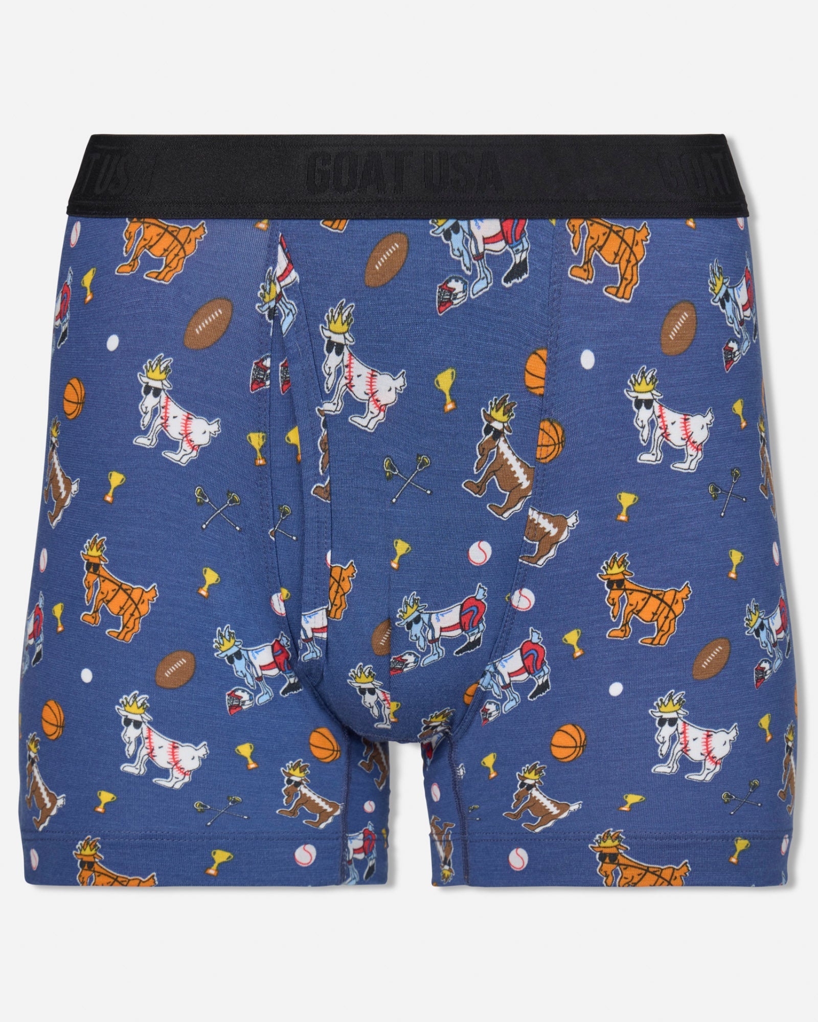 Front of navy sports boxers