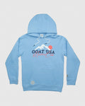 Front of carolina blue Mountain Club Hooded Sweatshirt