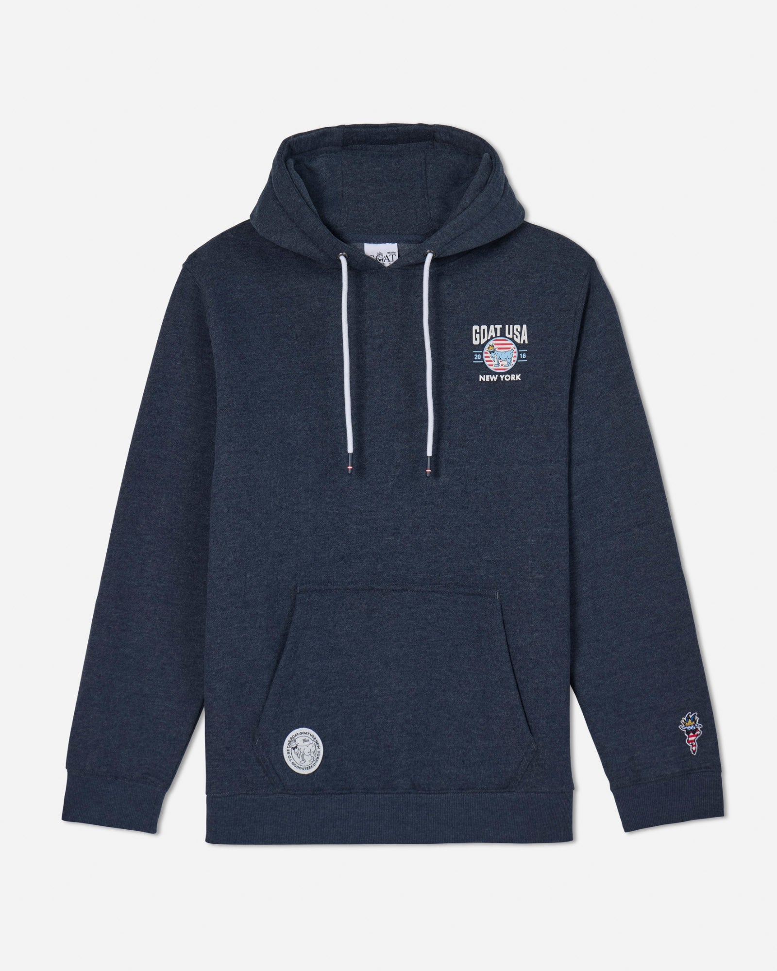 Front of navy New York Roots Hooded Sweatshirt