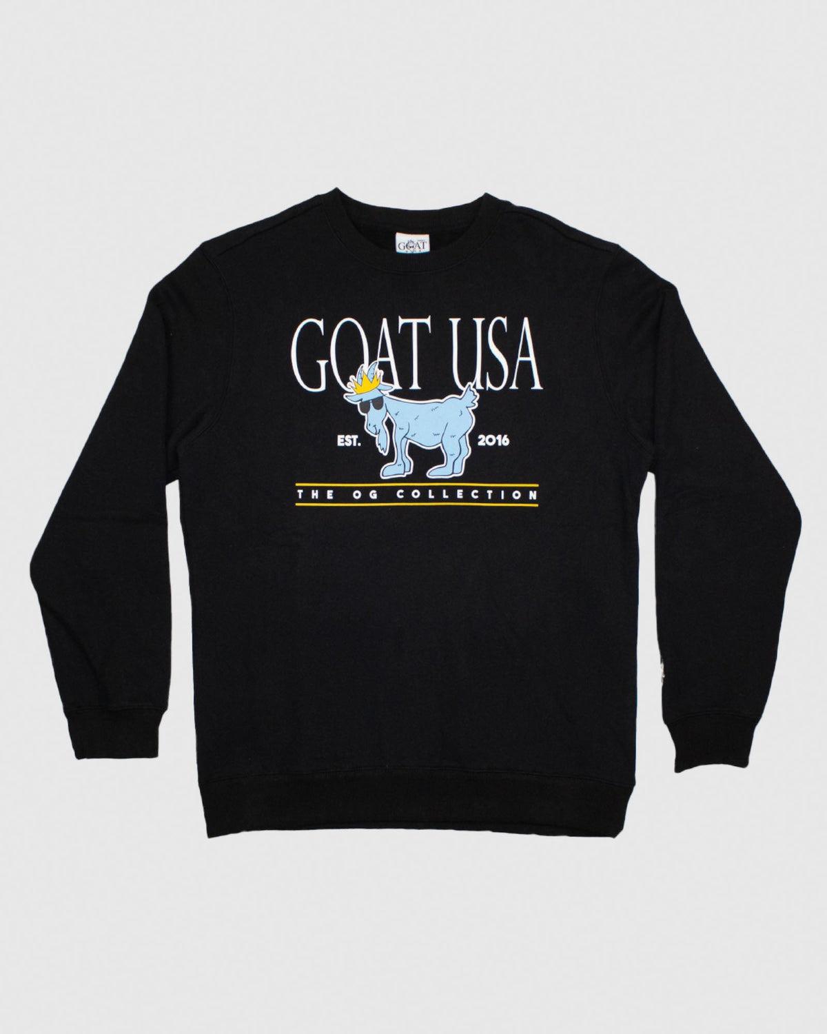 Front of black OG North Tyson Crewneck Sweatshirt#color_black
