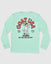 Mint long sleeve with bipedal goat holding up the number one