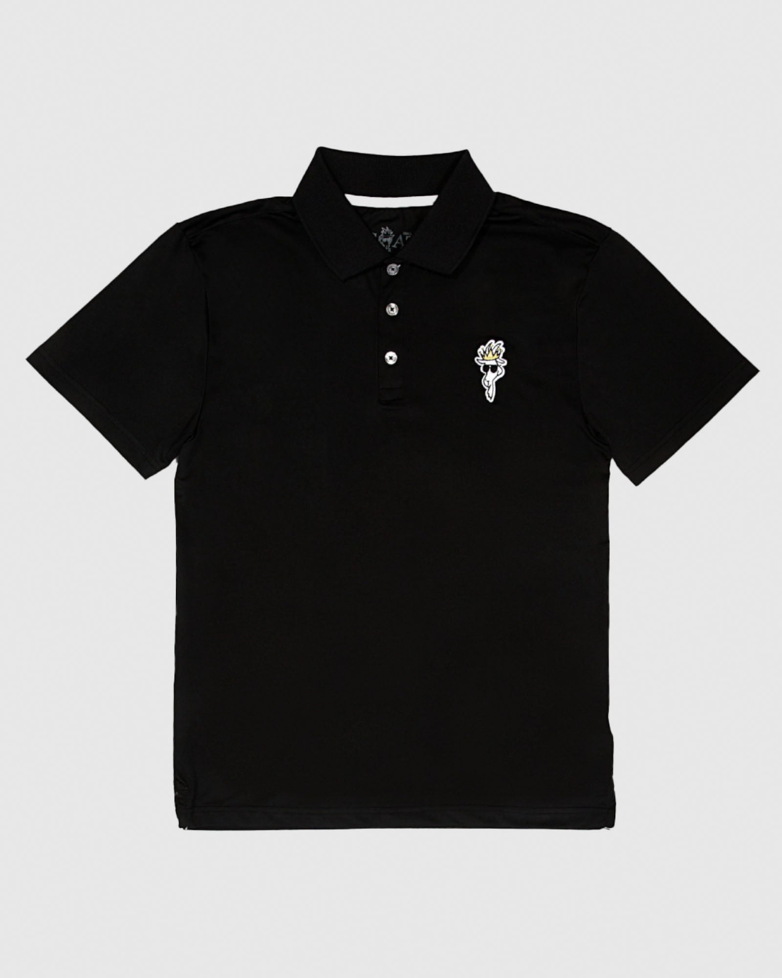 Front of black OG Athletic Polo#color_black