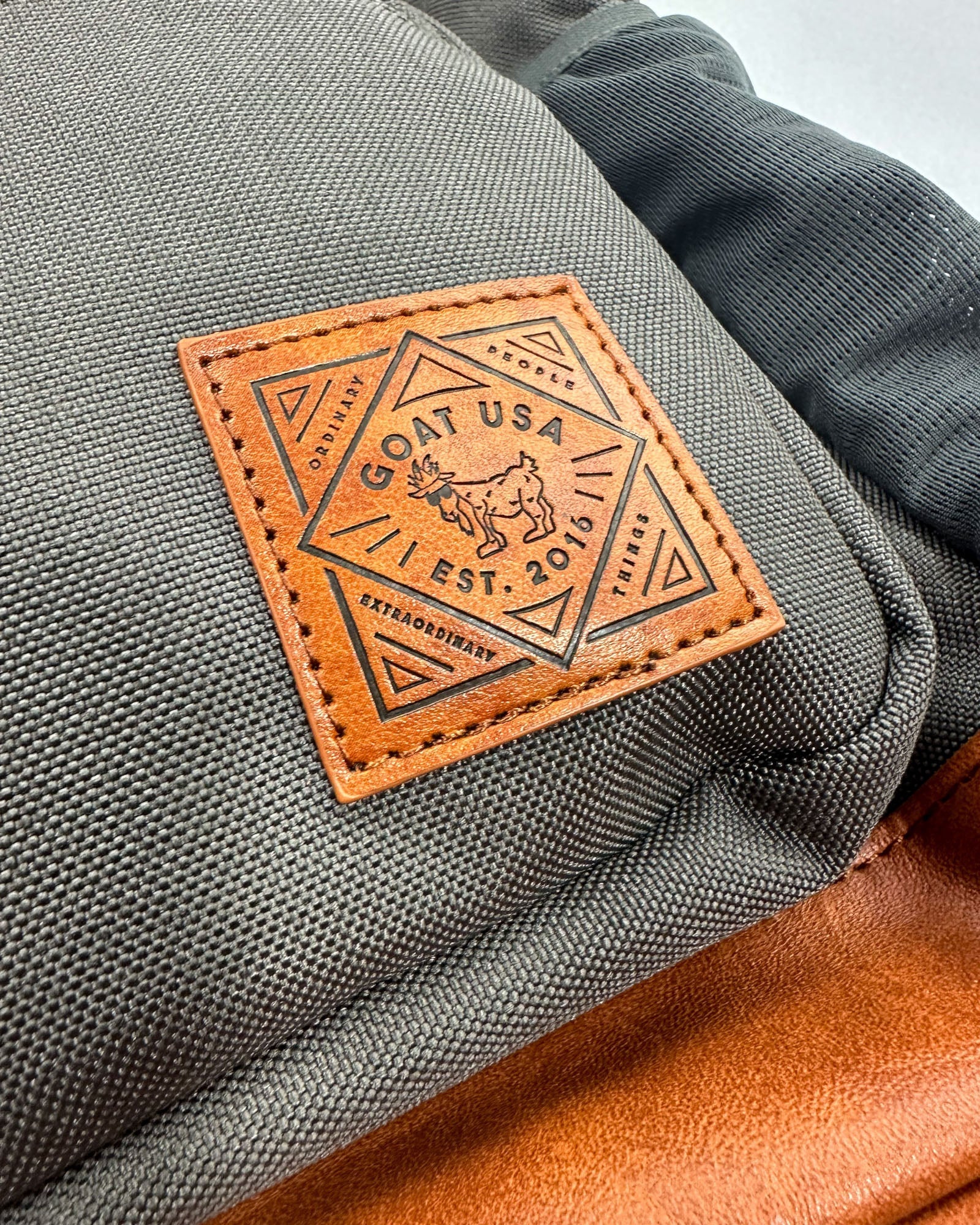 Close up of gray OG Backpack#color_gray