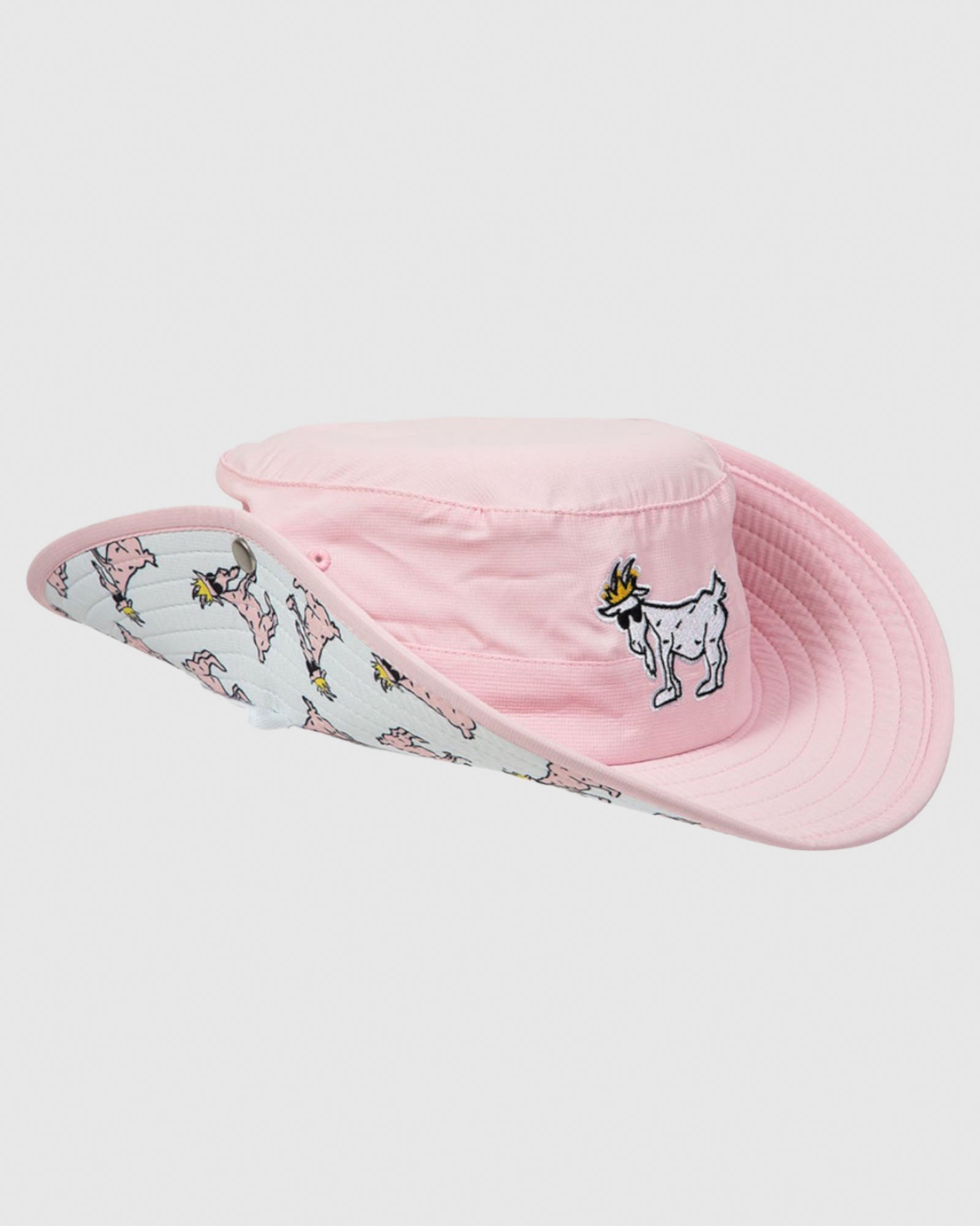 Pink OG Bucket Hat with flaps up#color_pink