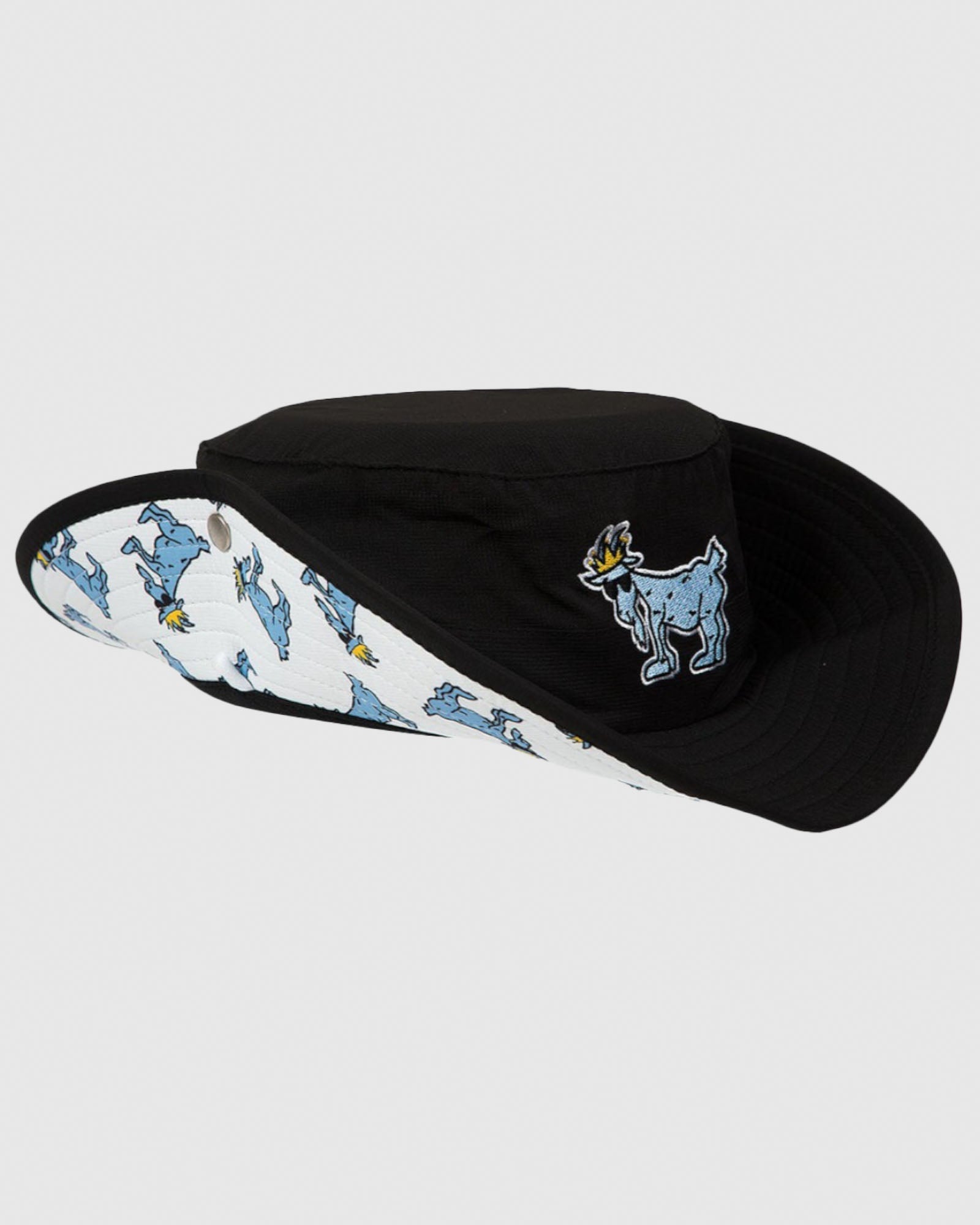 Black OG Bucket Hat with flaps up#color_black