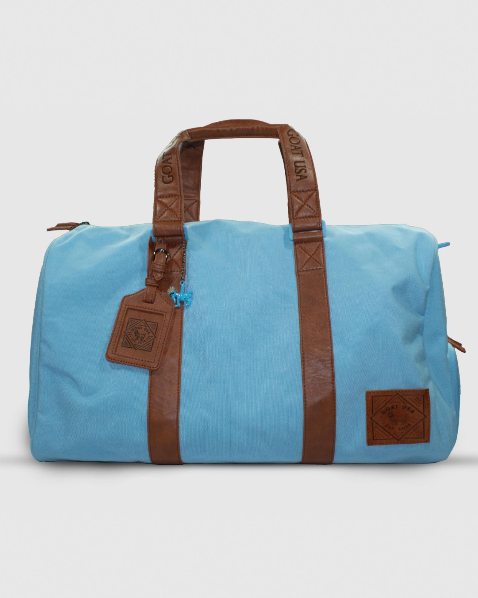 Front of carolina blue OG Duffel Bag#color_carolina-blue