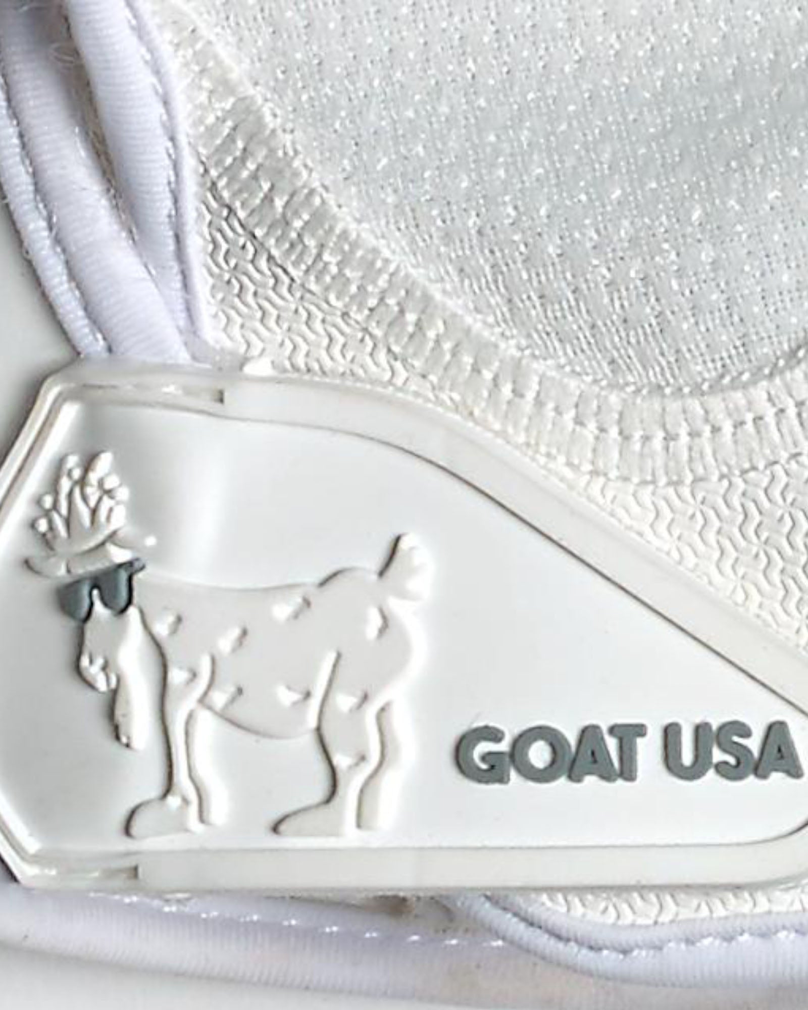 Close up of football glove strap#color_white