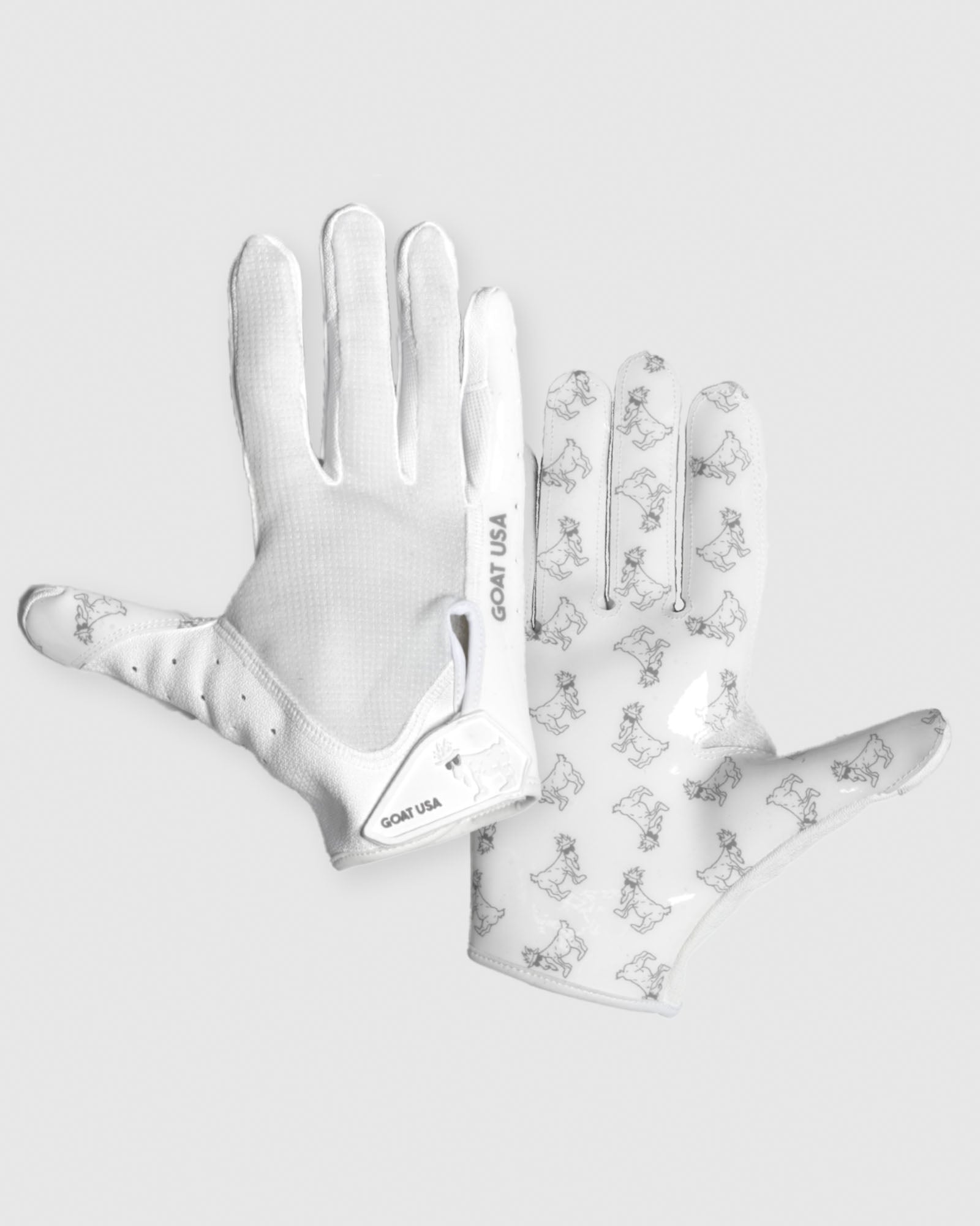 Front and back of white football gloves#color_white