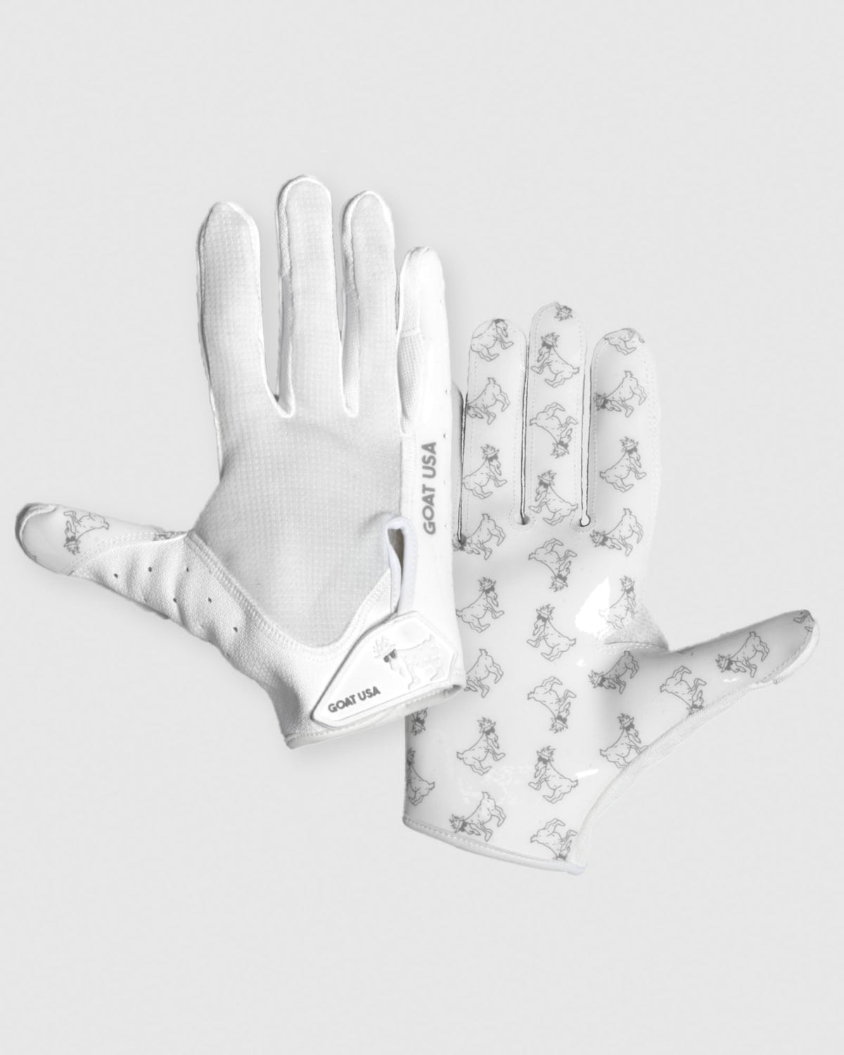 Front and back of white football gloves#color_white