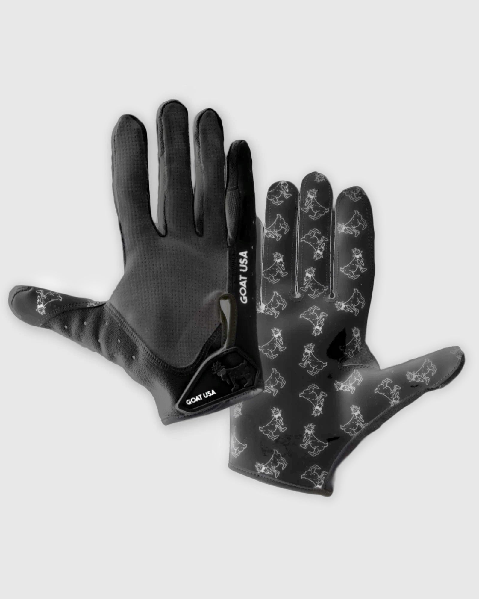 Front and back of black football gloves#color_black