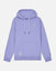 Purple hoodie with a small logo on a light gray background#color_periwinkle