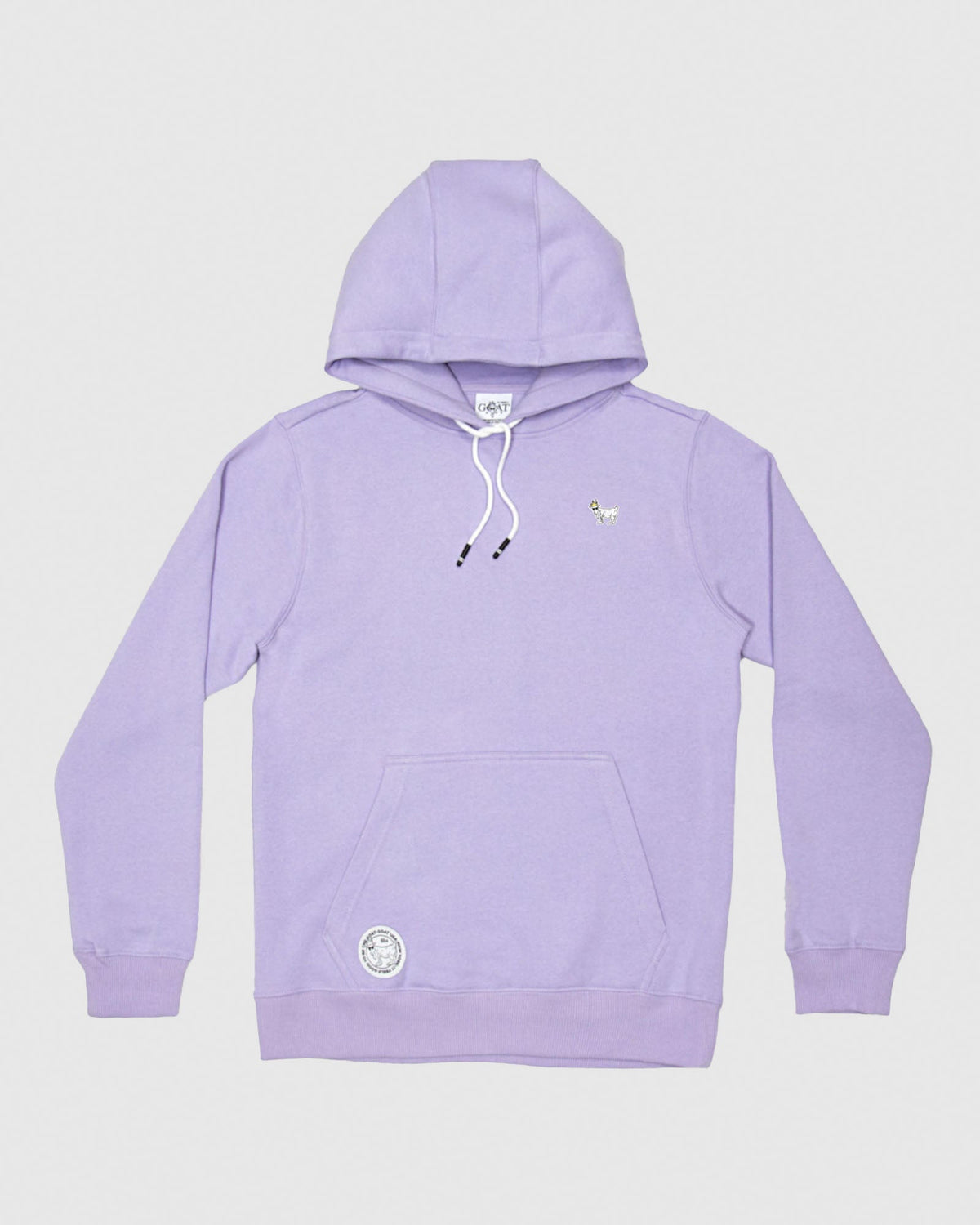 Lavender sweatshirt with small goat embroidery