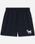 Front of men's black athletic shorts#color_black