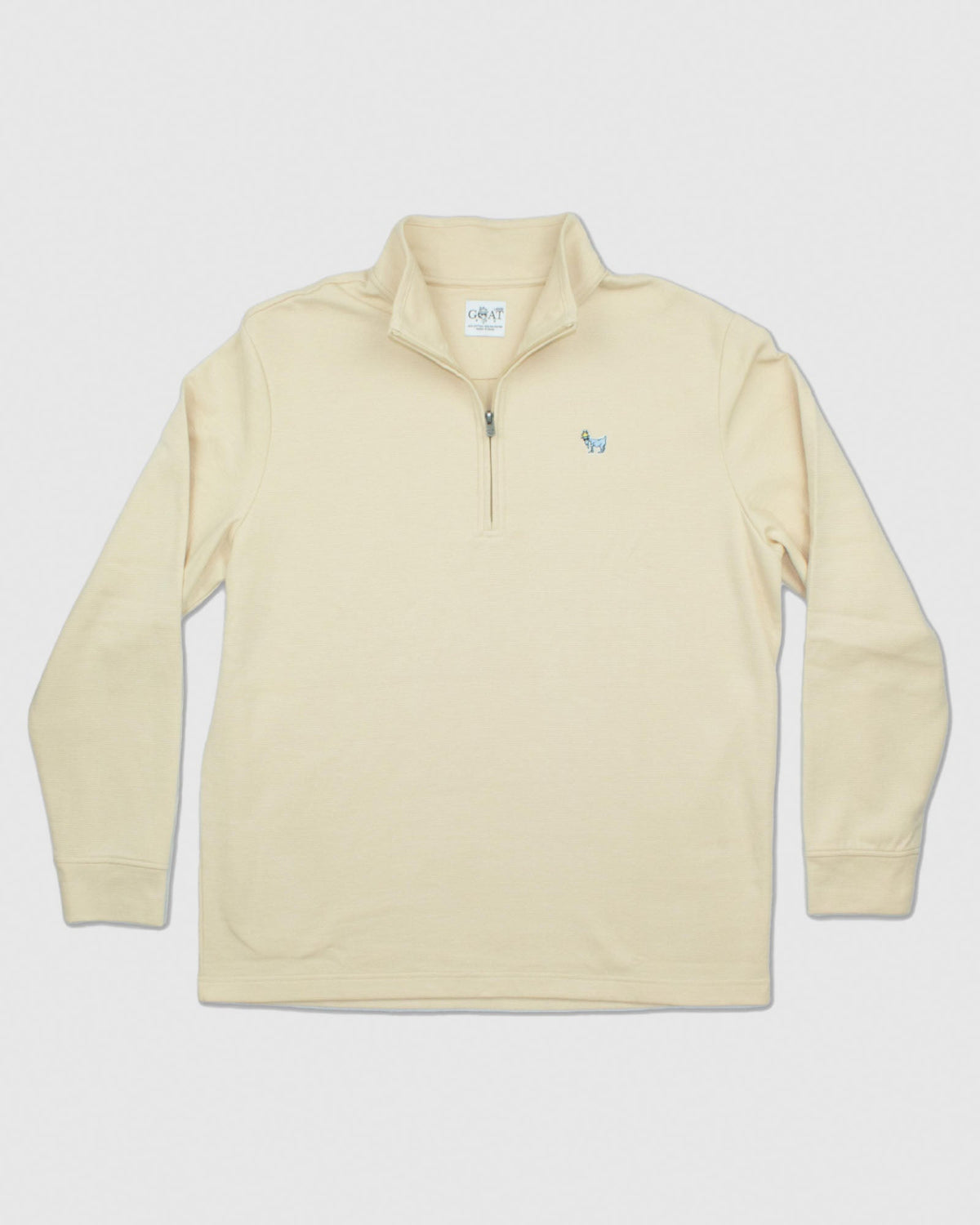 Front of tan OG Roosevelt Men's 1/4 Zip#color_tan