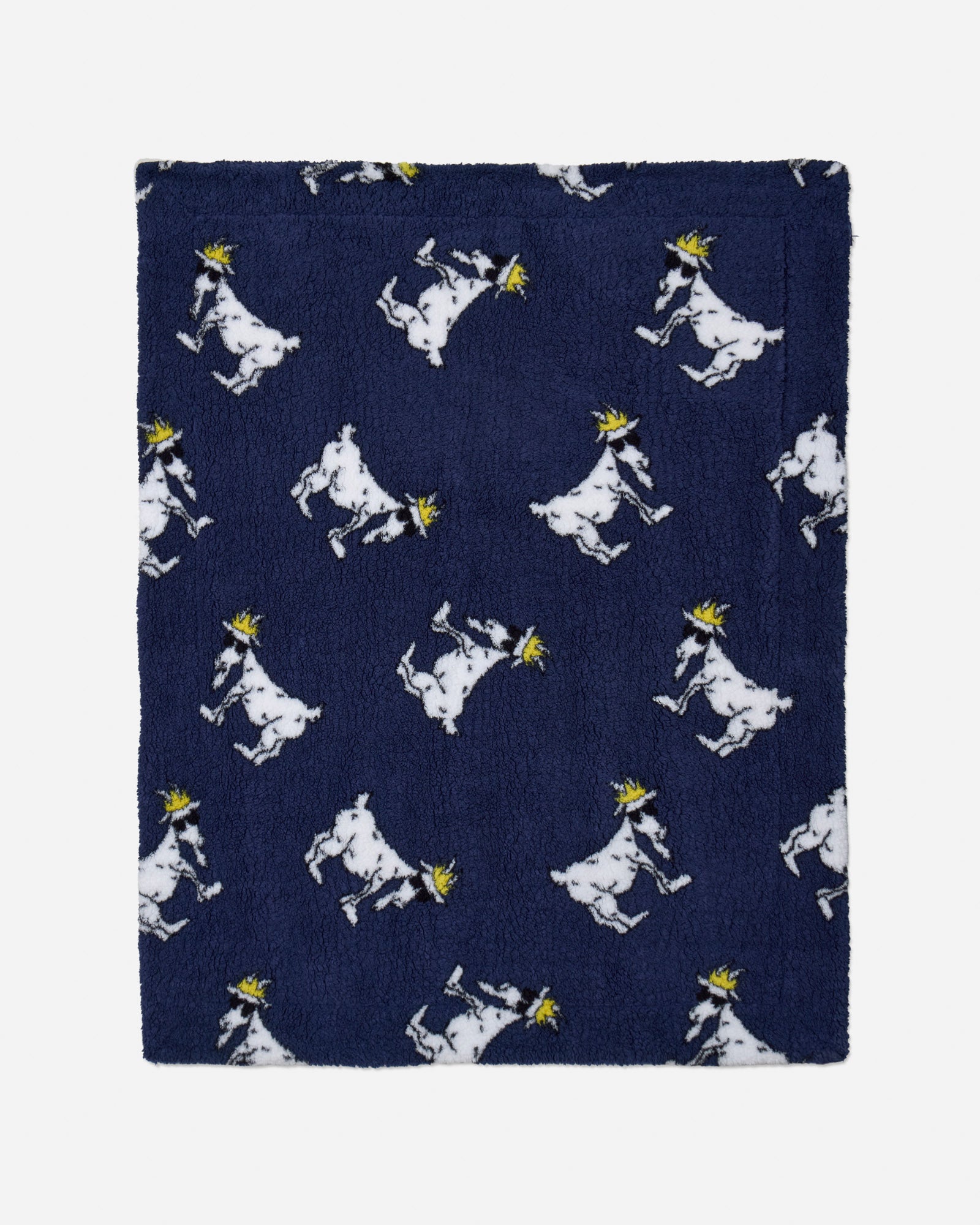 Carolina Blue sherpa blanket with white goats#color_navy