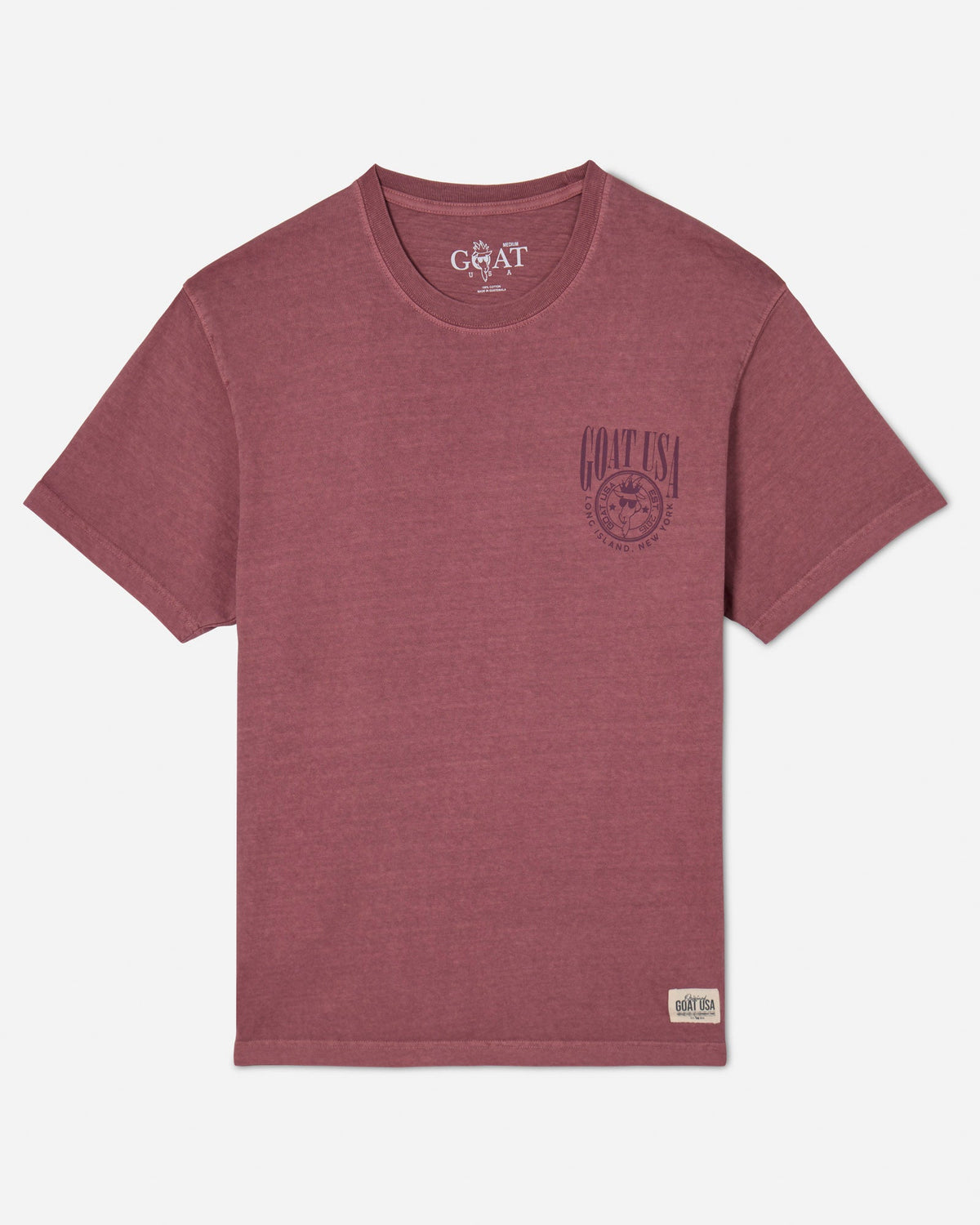 Crimson t-shirt with alternate GOAT USA logo on left chest#color_crimson